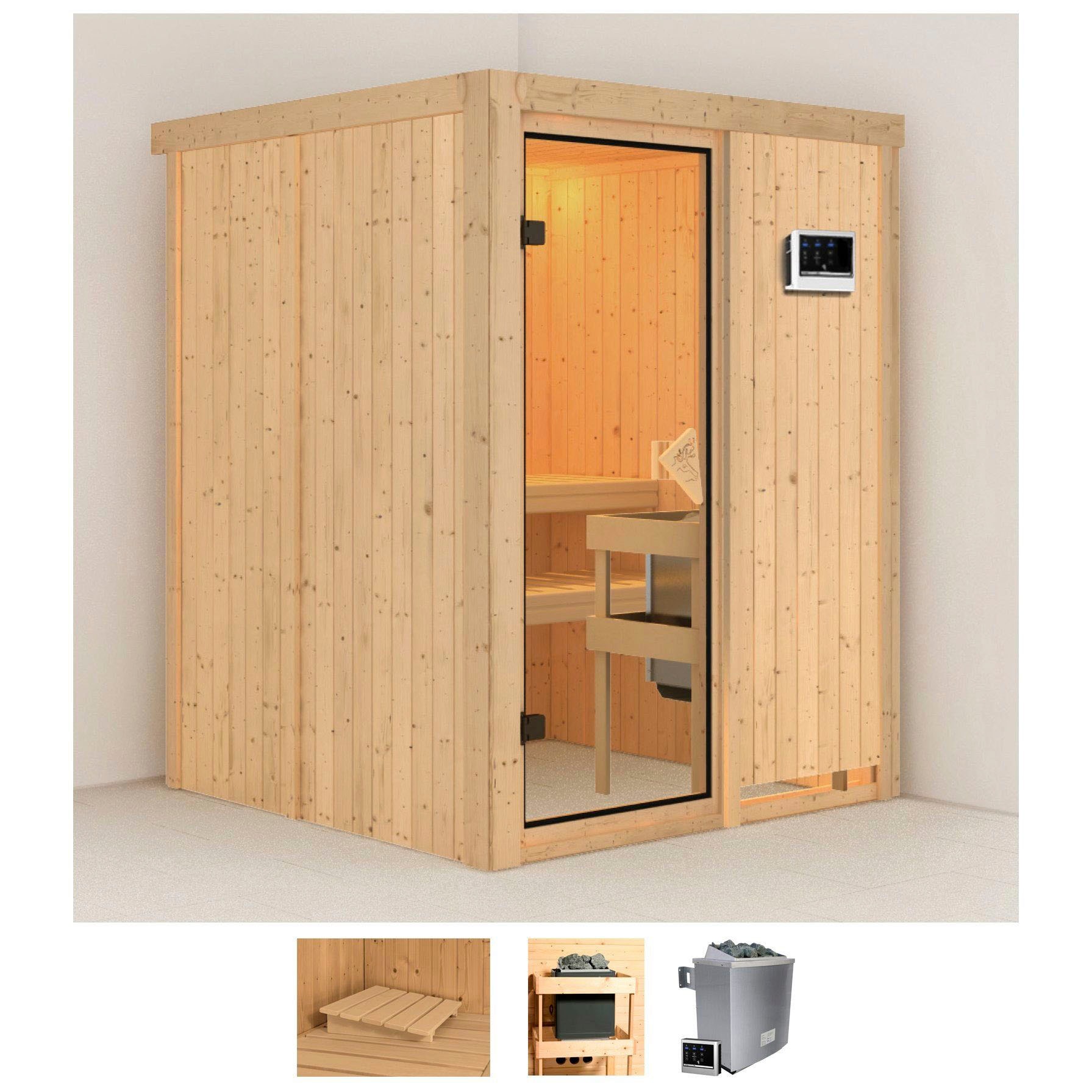 Karibu Pirtis »Norin« (Set) 9 KW-Ofen su exte...