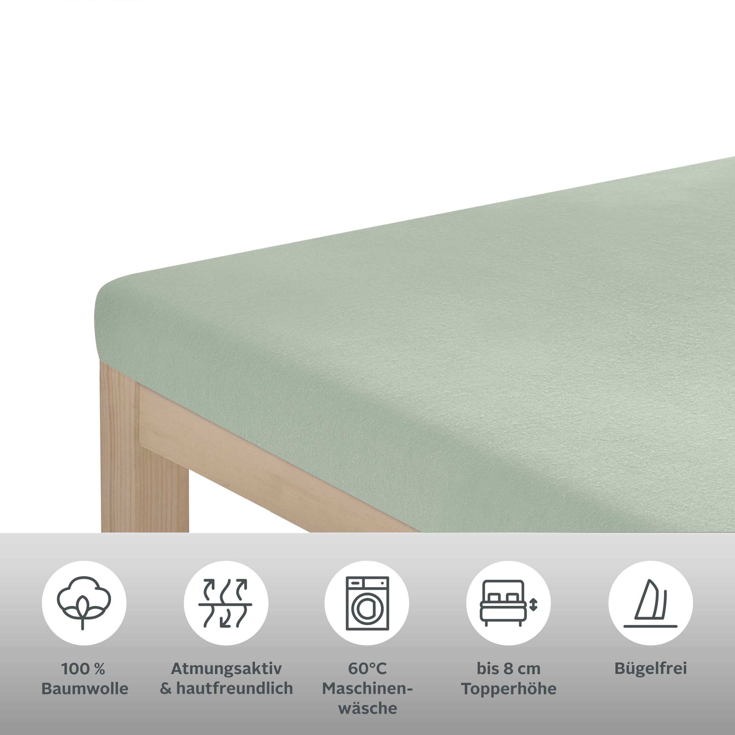 OTTO home Spannbettlaken "Physalis Topper Basic, in Gr. 90x200, 140x200 ode günstig online kaufen