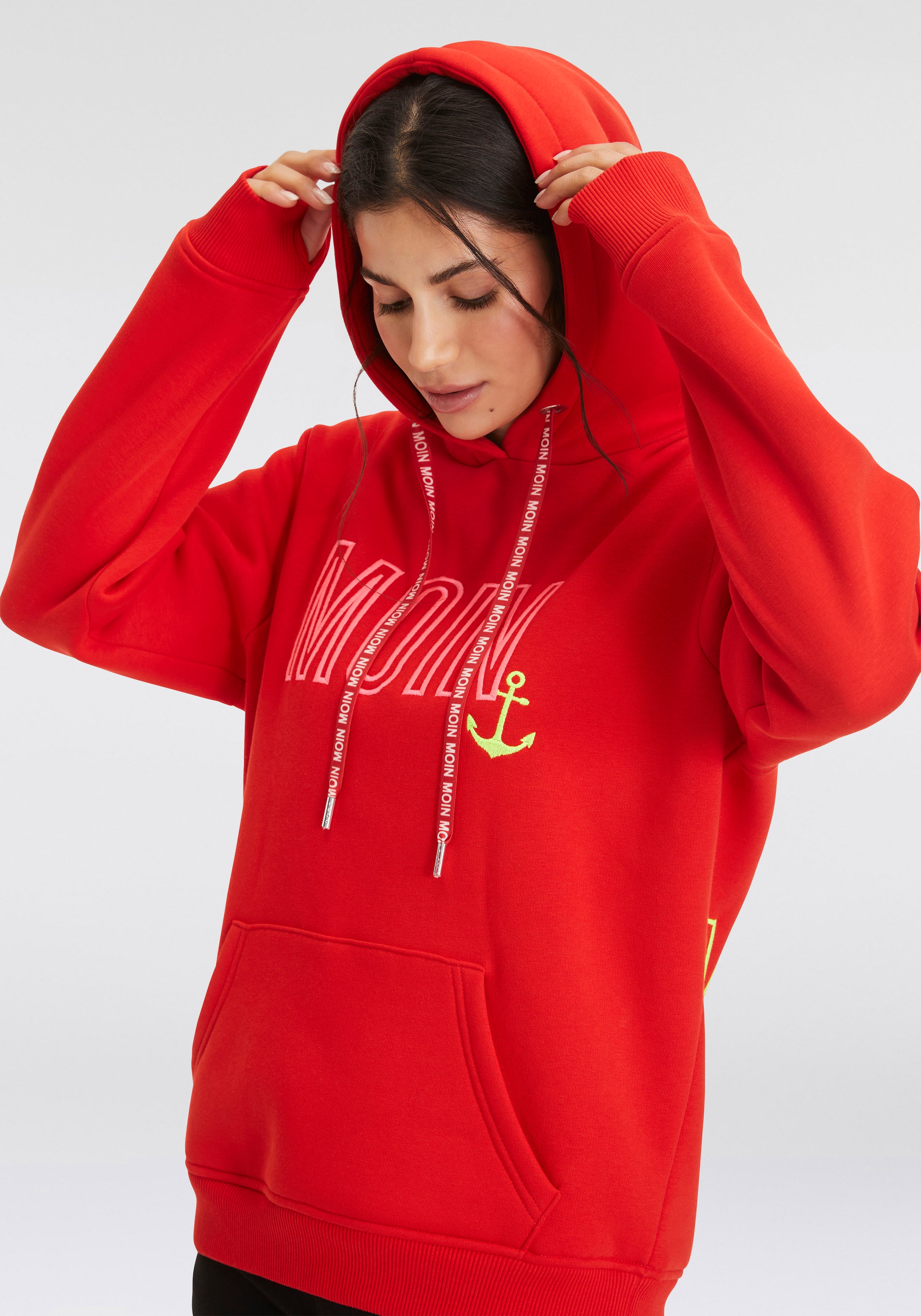 Zwillingsherz Hoodie »Limited Edition«, mit Kapuze, gesticktem "MOIN" und Anker Motiv