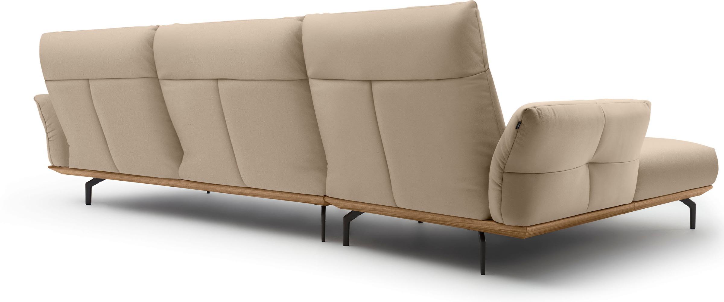 Creation BY ROLF BENZ Ecksofa »CR.460«, Sockel in Nussbaum, Winkelfüße in Umbragrau, Breite 338 cm