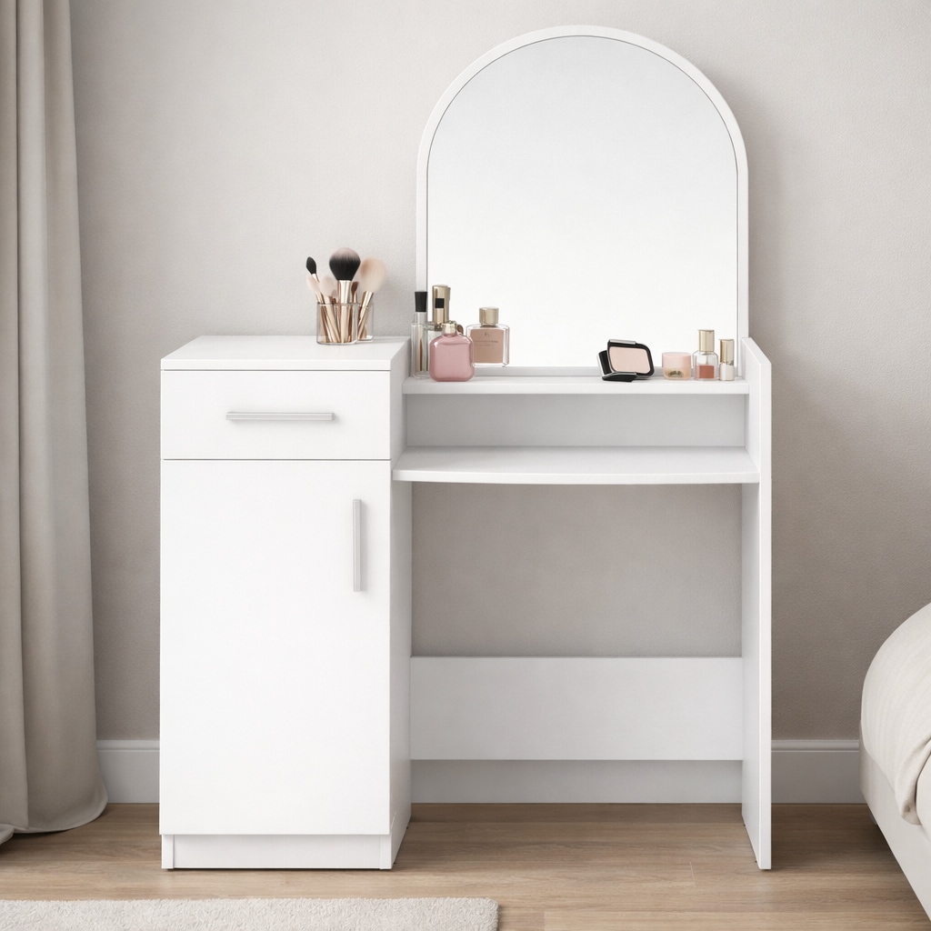 OTTO home Schminktisch »Trympo 1, Kosmetiktisch, Frisiertisch, Schminkkommode, Toilettentisch« Schminktisch mit Spiegel und Stauraum (1 Schublade, 1 Tür)