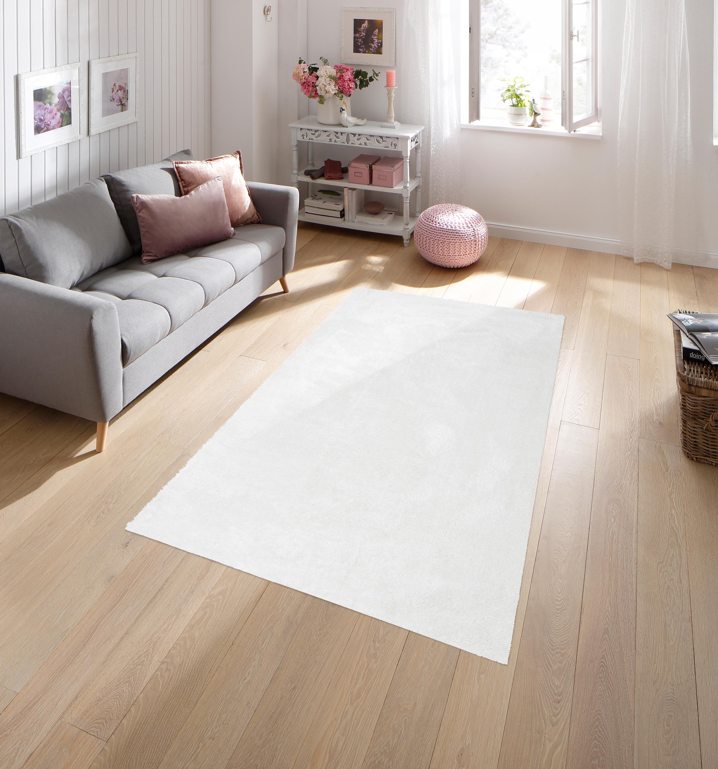 my home Hochflor-Teppich »Mikro Soft Ideal«, rechteckig, Microfaser, extra flauschig, Weich, Pflegeleicht, Elegant, Uni