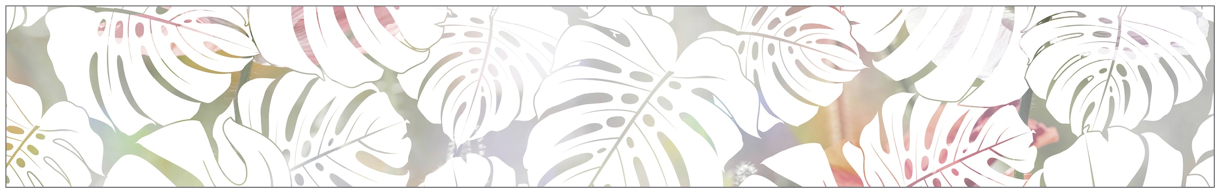 MySpotti Fensterfolie »Look Monstera white«, halbtransparent, glattstatisch  haftend, 200 x 30 cm, statisch haftend bestellen | BAUR