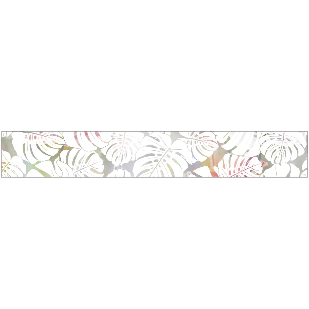 MySpotti Fensterfolie »Look Monstera white«, halbtransparent, glattstatisch haftend, 200 x 30 cm, statisch haftend