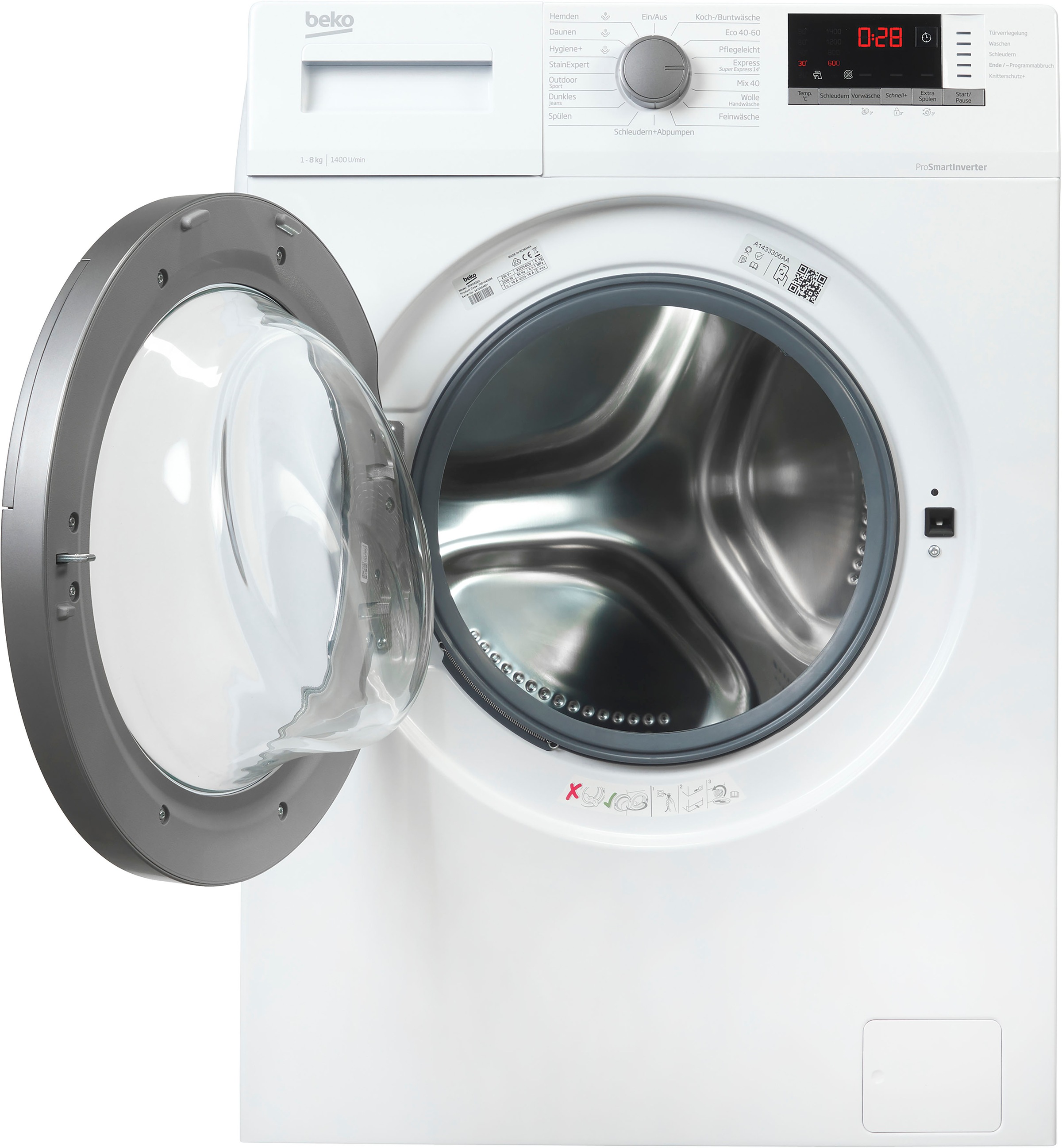 BEKO Waschmaschine "WMO822A 7001440096" 8 kg 1400 U/min Dank SteamCure bese günstig online kaufen