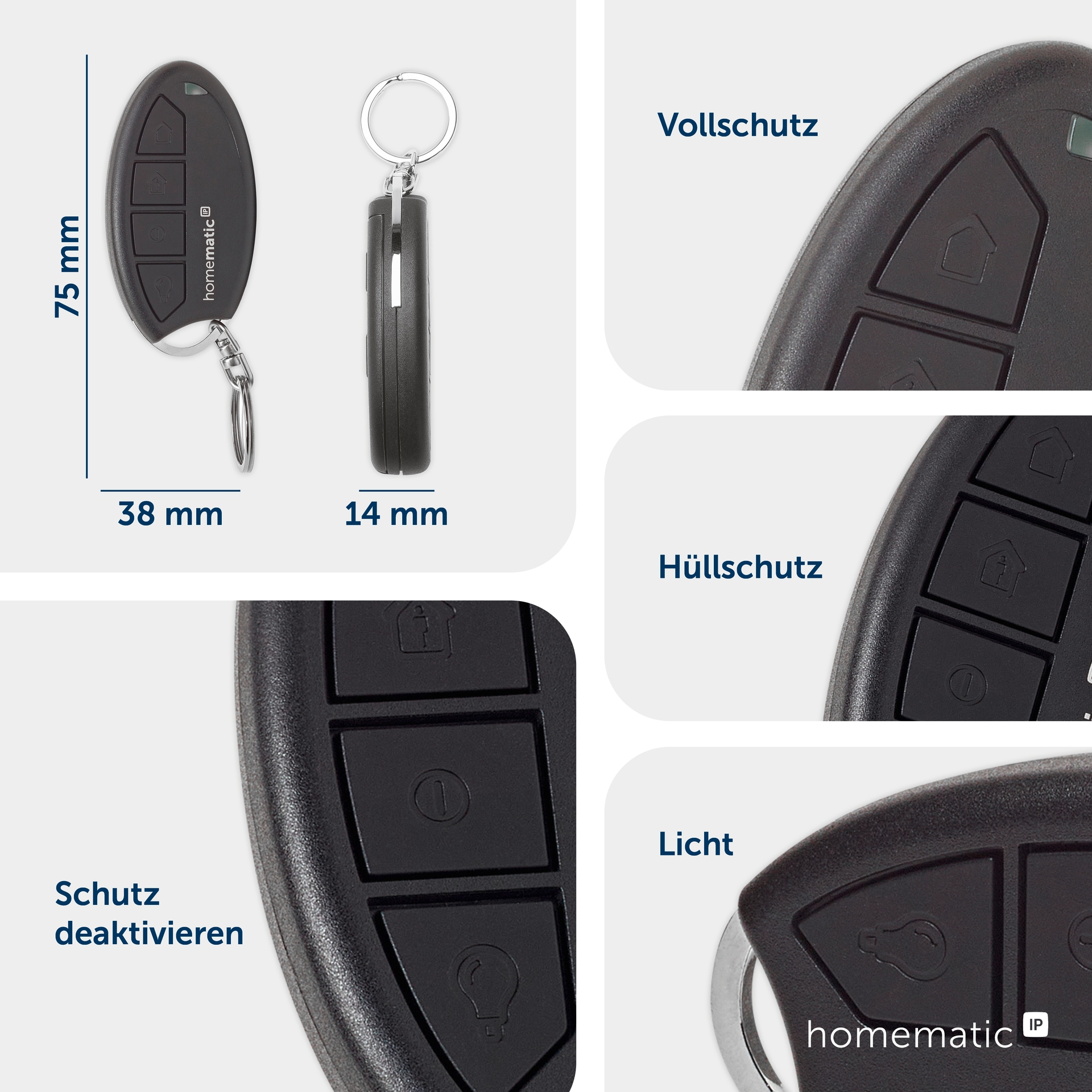 Homematic IP Smart-Home-Zubehör »Schlüsselbundfernbedienung - Alarm V2«
