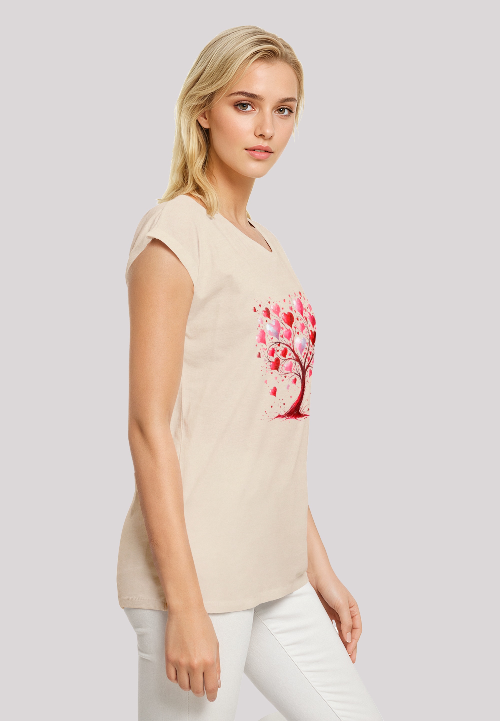 F4NT4STIC T-Shirt »Herz Baum Aquarell Druck«, Premium Qualität