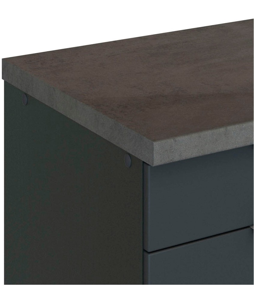 KOCHSTATION Kücheninsel »KS-Luhe, Breite 153 cm, mit Flaschenregal«, MDF-Fronten, Arbeitsplatte 38mm stark
