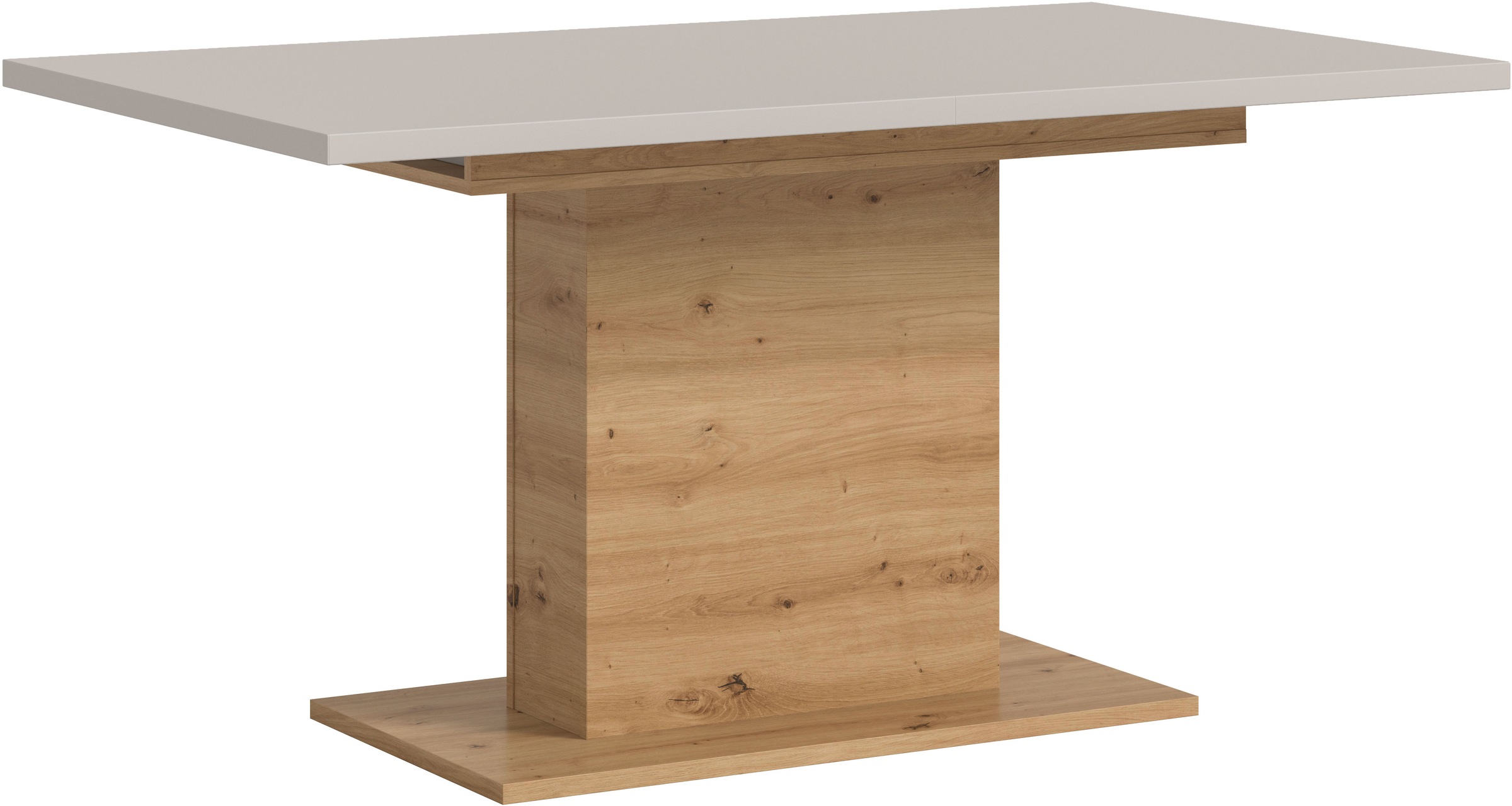 Home affaire Esstisch "Motus, ausziehbar 150 -190 cm, inklusive 40 cm Einlegeplatte" Set, 1 Stk. tlg. Säulengestell mit Bodenplatte, Tisch, Küchentisch, Esszimmer, Küche