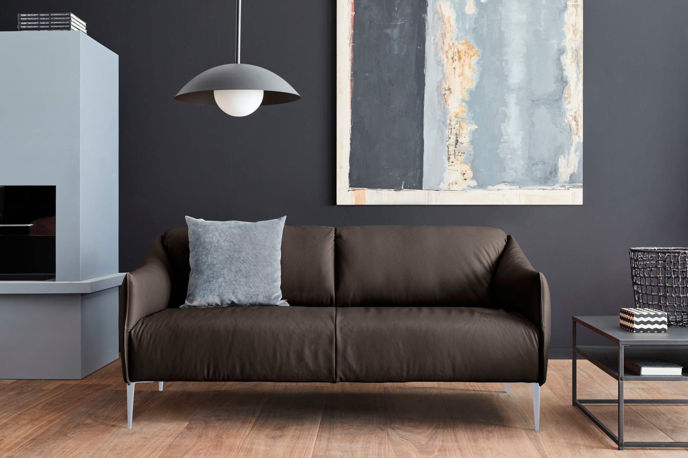 W.SCHILLIG 2,5-Sitzer "sally Designsofa, Loungesofa, bequem, schmale Armlehnen, Breite 194cm" mit Metallfüßen in Silber matt, Breite 194 cm