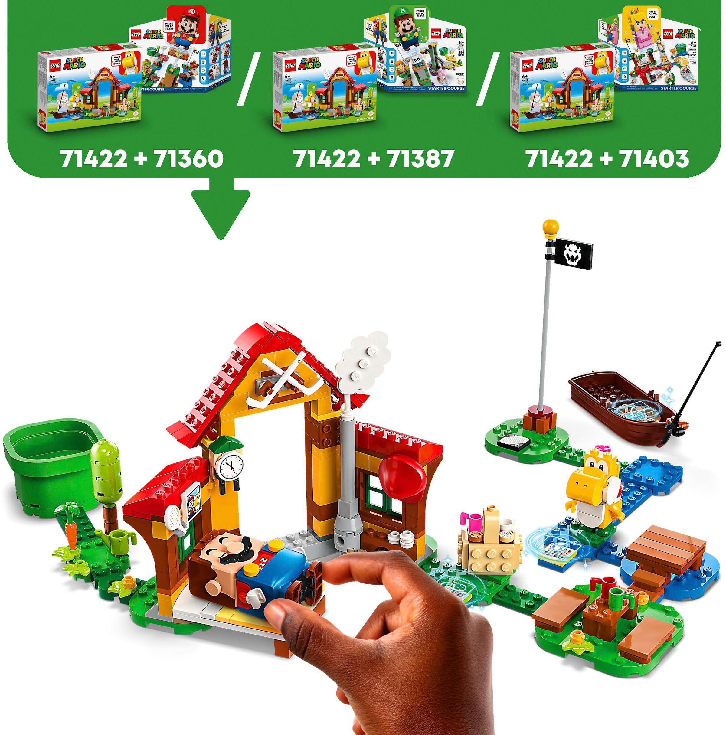 LEGO® Konstruktionsspielsteine »Picknick bei Mario – Erweiterungsset (71422), LEGO® Super Mario«, (259 St.), Made in Europe