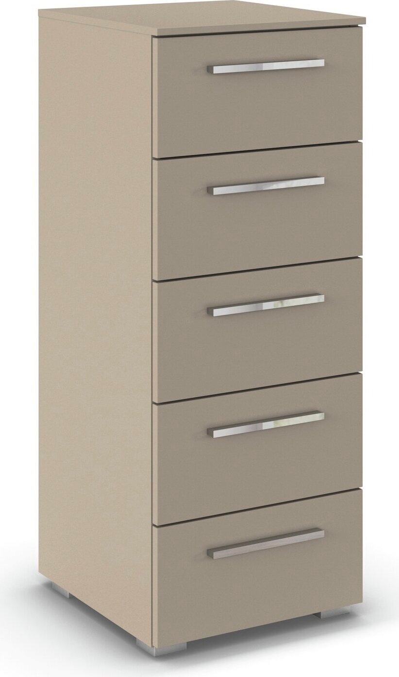 rauch Schubkastenkommode "Highboard Sideboard Kommode MONTCLAR Frontauswahl Dekor/Hochglanz/Glas" in 2 Breiten: 40 oder 80 cm / Höhe 100 cm, inkl. Soft-Close-Funktion, mit 5 geräumigen Schubladen, viele Griffvarianten MADE IN GERMANY