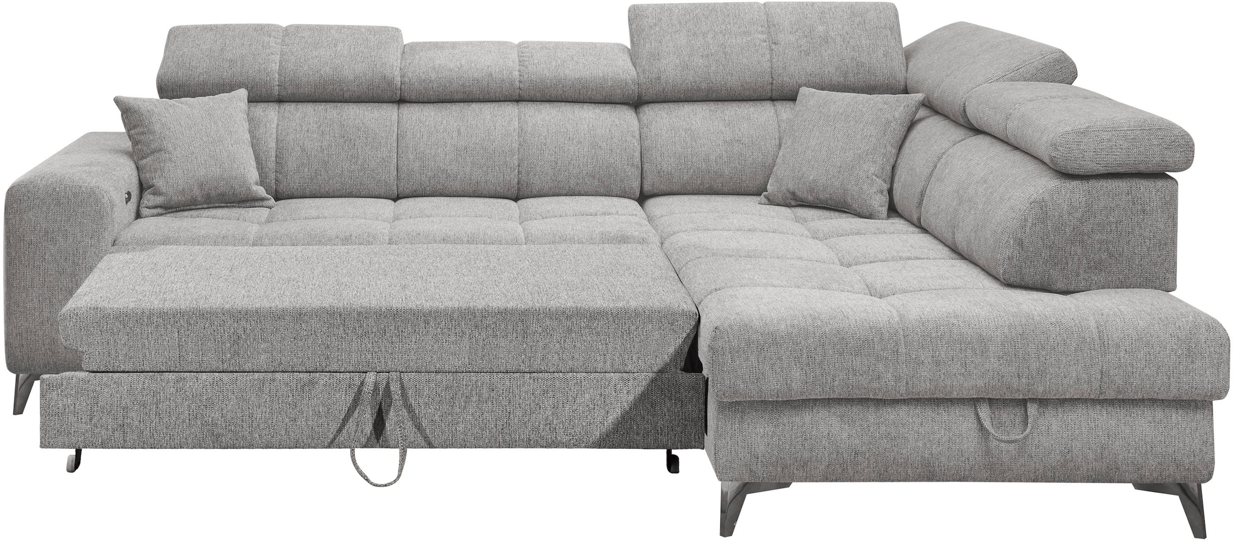 ED EXCITING DESIGN Ecksofa »Sydney L-Form«, mit Bettfunktion, Bettkasten, Kopfteilverstellung & 2 Zierkissen
