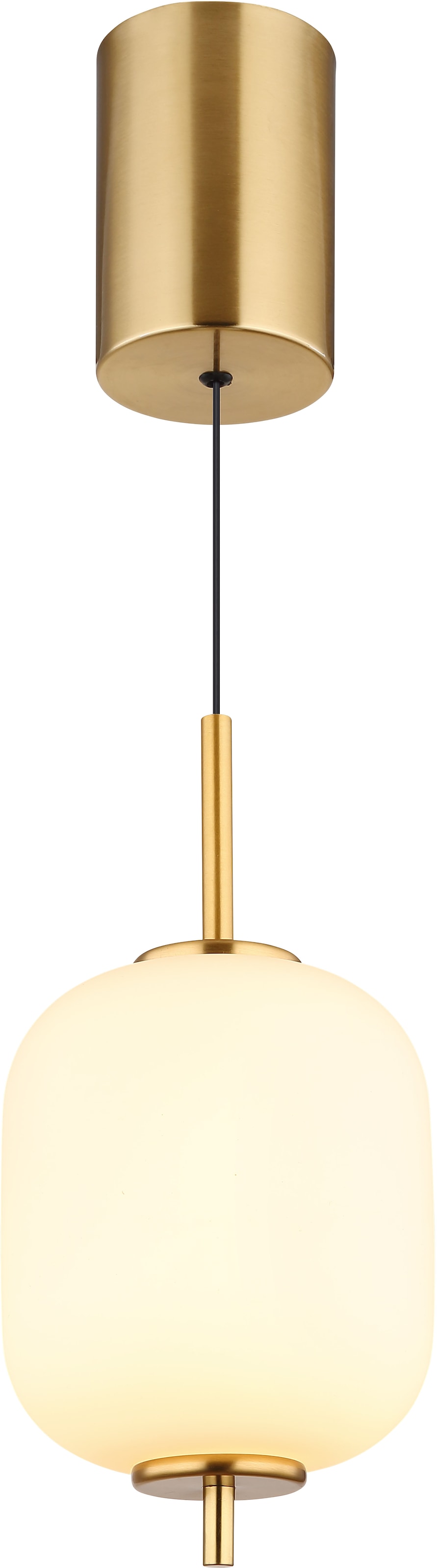 GLOBO LIGHTING LED Pendelleuchte »EWALD«, Leuchtmittel LED-Modul | LED fest integriert, Hängelampe/Hängeleuchte/Glas opal/höhenverstellbar/messingfarben