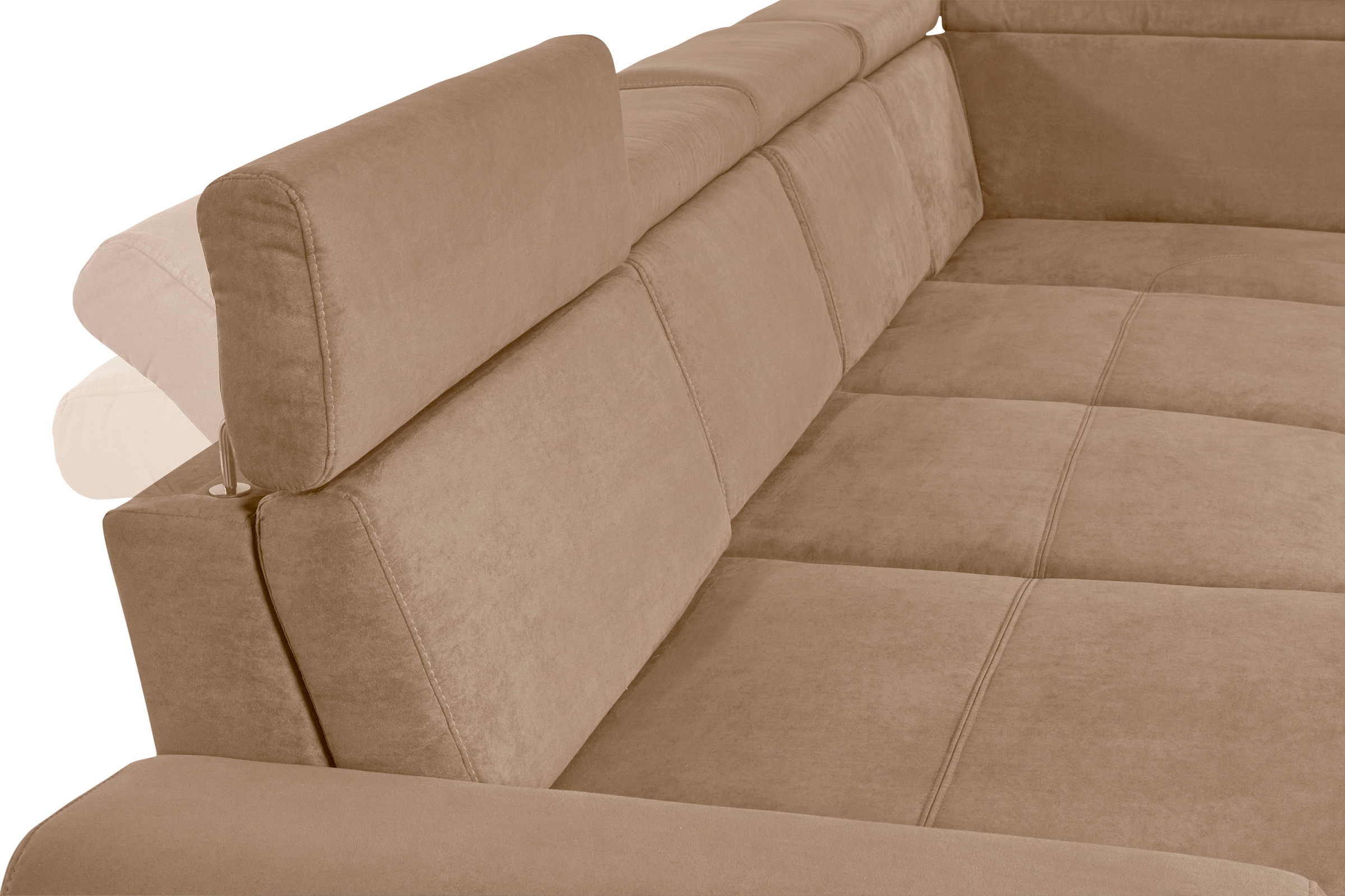 sit&more Wohnlandschaft »Gizeh U-Form«, 12 cm Fußhöhe, inklusive Sitztiefenverstellung und Kopfteilverstellung