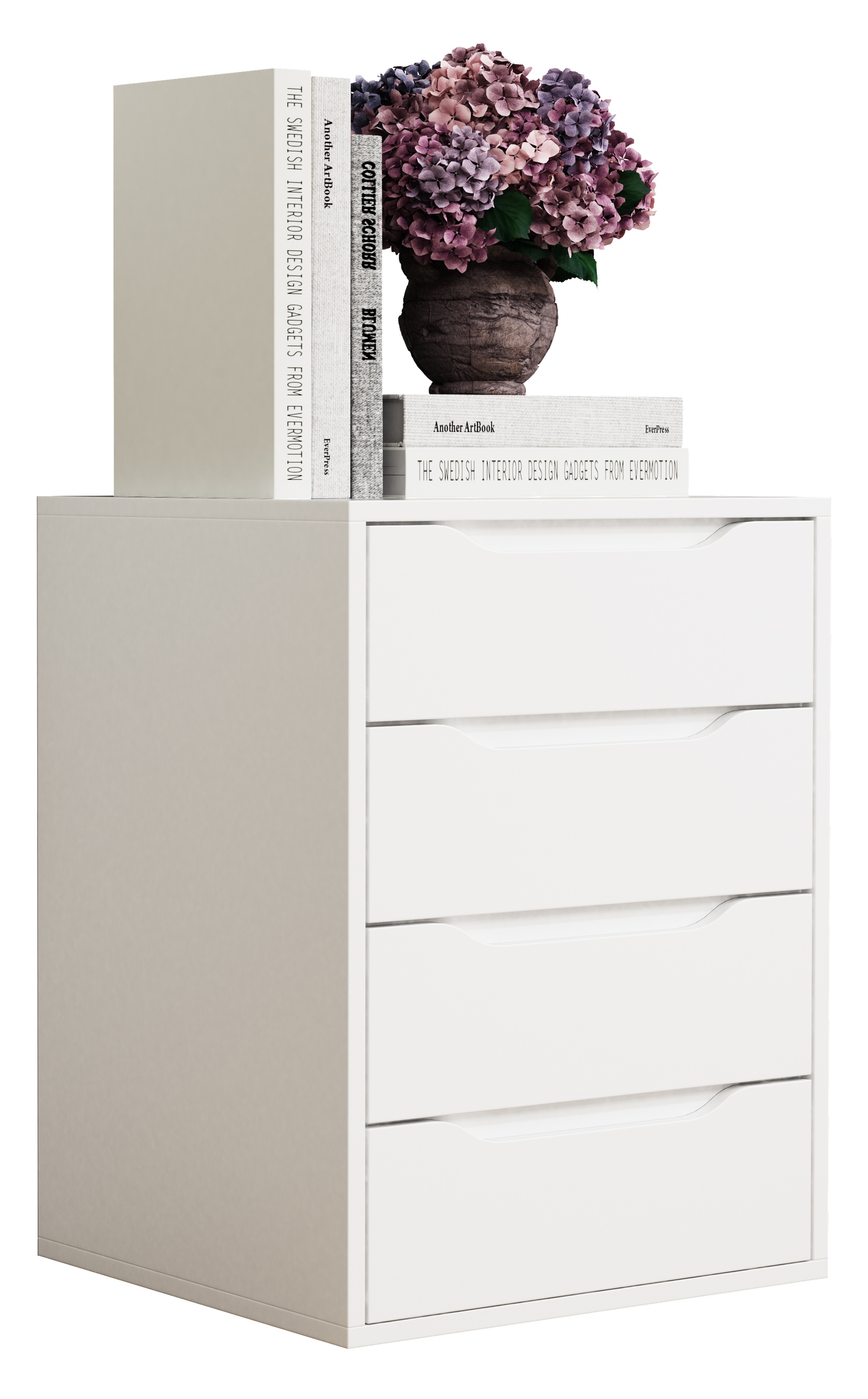 Nachttisch VCM, B:46cm T:42cm, weiß, Schlafzimmer, Tische, "Holz Nachtschrank Nachttisch Schublade Malira L"