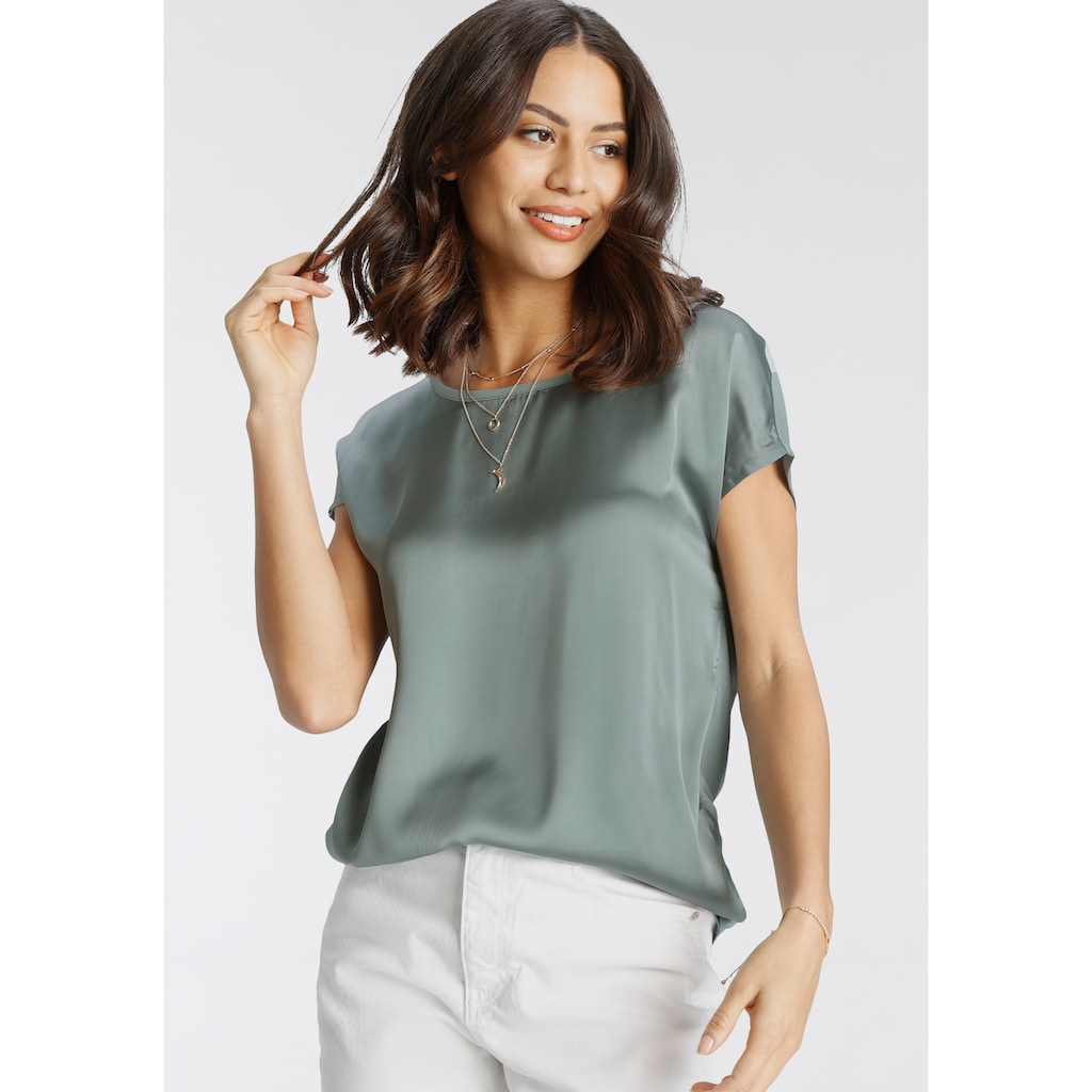 Laura Scott Shirtbluse, aus Satin und Jersey