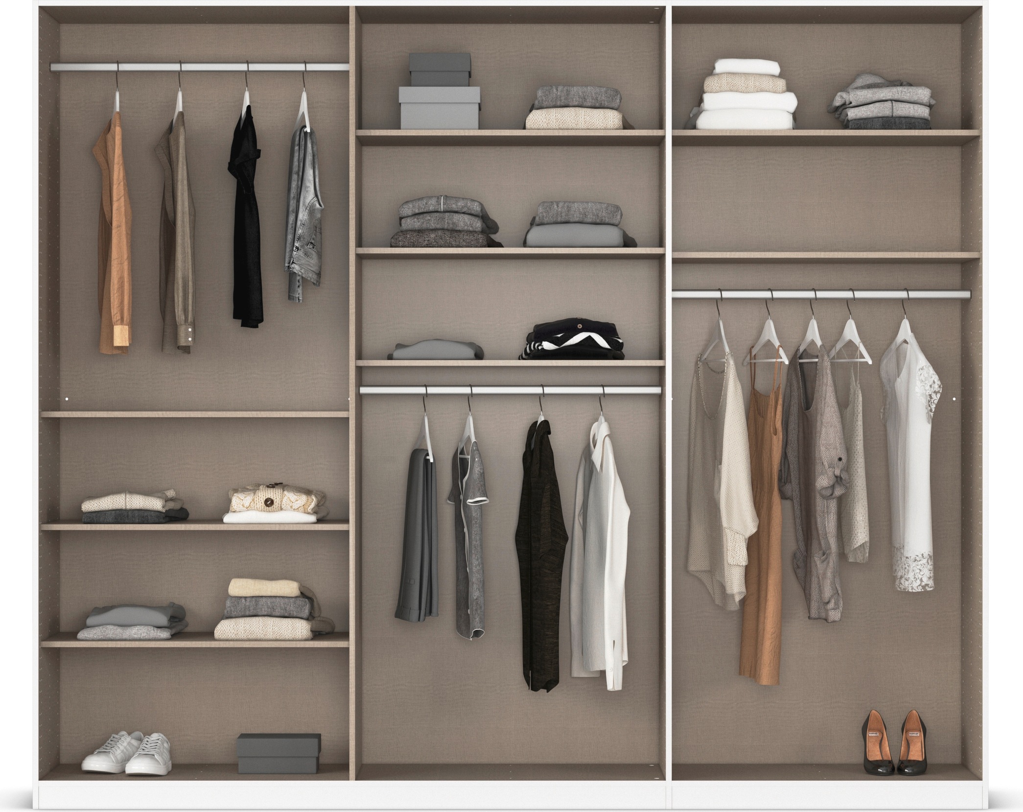 Thumbnail - rauch Drehtürenschrank "Kleiderschrank Schrank Garderobe AGORDO mit Dekor- oder Hochglanzfront" in zwei Griff-Farben, Br...