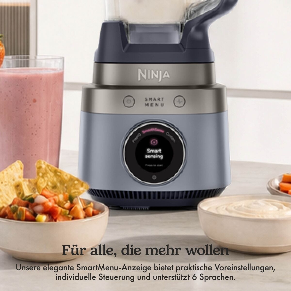 NINJA Standmixer »LB201EUBL1 Ninja CrushBOSS intelligenter Mixer  Graublau« 1200 W