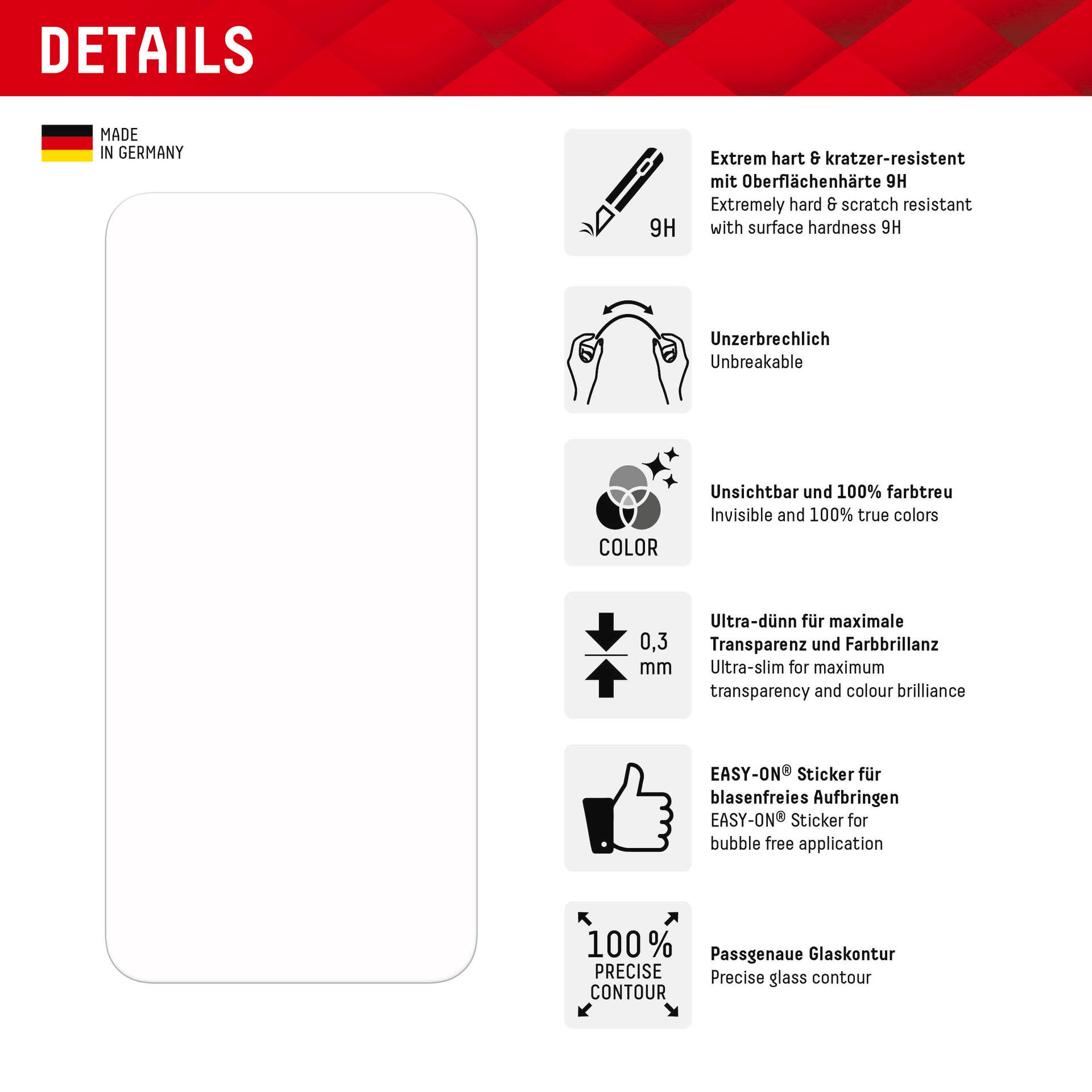 Displex Displayschutzglas »Smart Glass«, für Galaxy A34 5G, Displayschutzfolie Displayschutz kratzer-resistent 9H unzerbrechlich