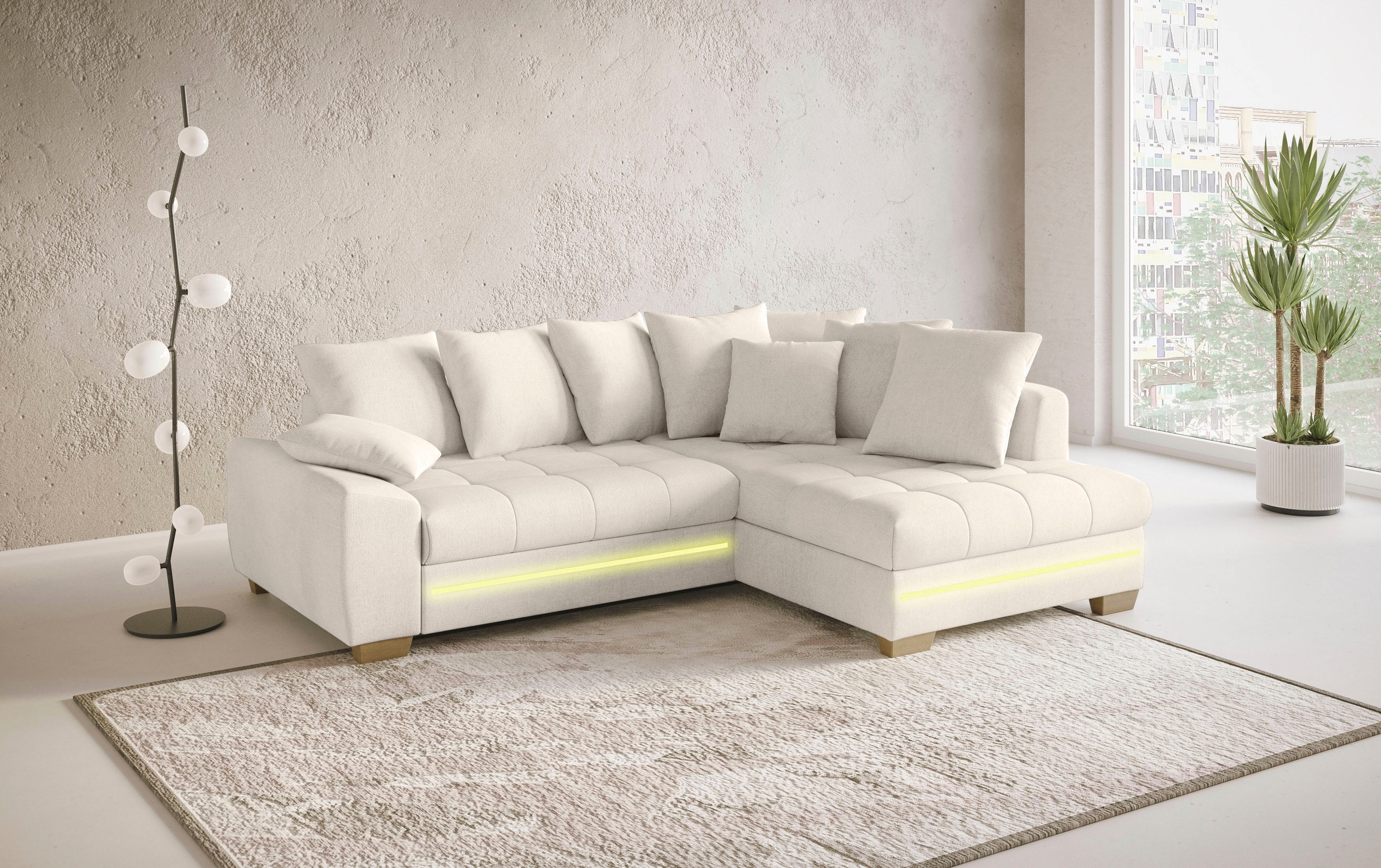 Mr. Couch Ecksofa "Nikita II, L-Form", mit Kaltschaum, RGB-LED Beleuchtung, günstig online kaufen