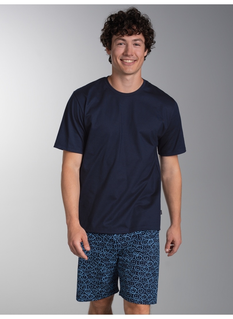 Trigema Schlafanzug "TRIGEMA Shorty-Pyjama mit Smiley-Muster" 1