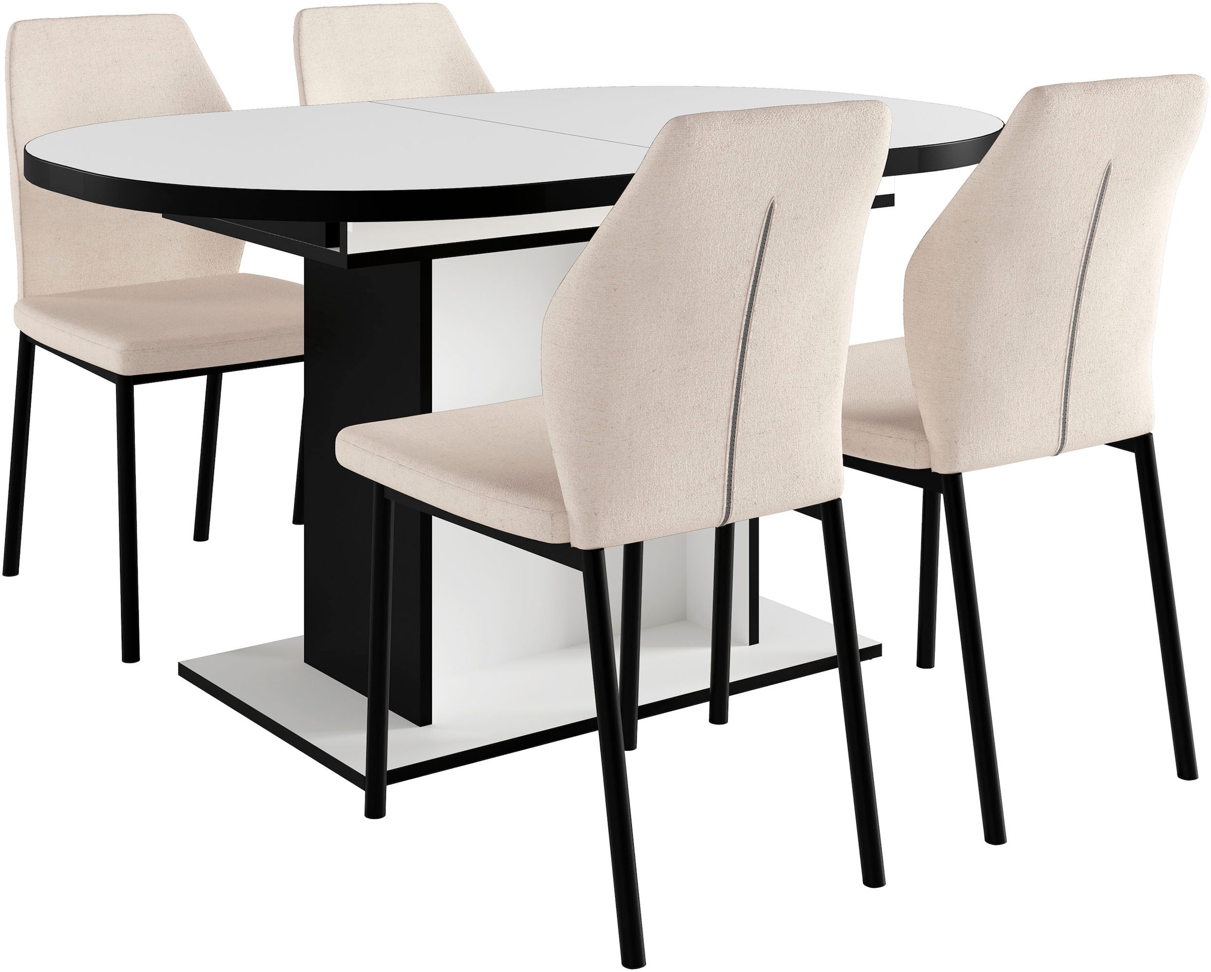 OTTO home Essgruppe "Basel, Tischgruppe mit Ausziehtisch", (Set, 5 tlg.), B günstig online kaufen