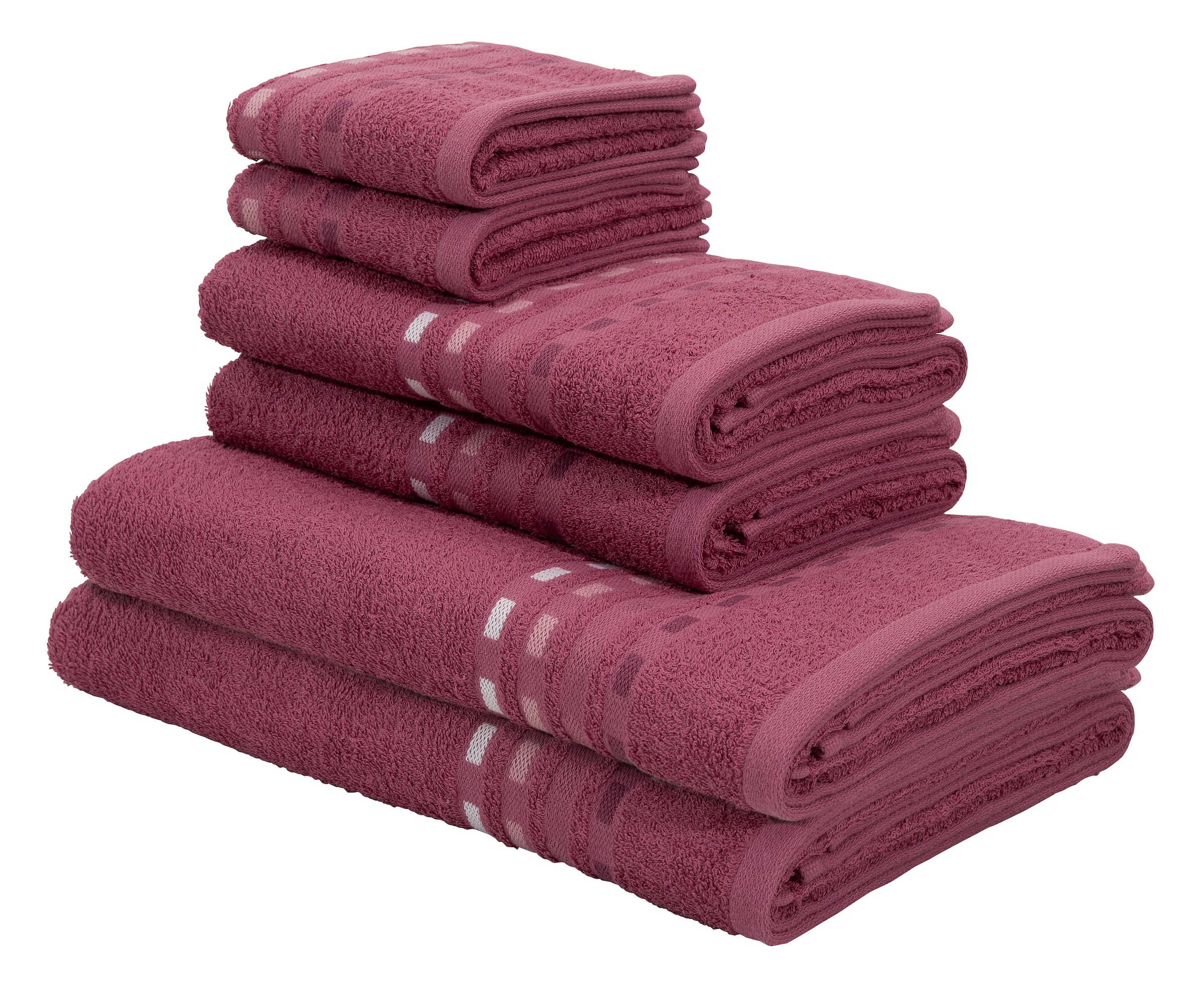 Home affaire Handtuch Set »Kelly«, aus Handtücher Baumwolle, Set, Bordüre 6 100% Frottier, | mit tlg., BAUR kaufen unifarben gestreifter
