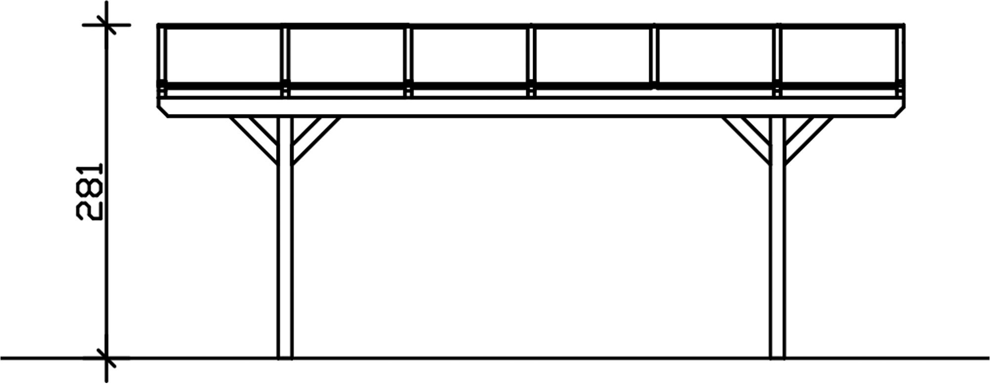 Skanholz Einzelcarport »Westerwald«, Holz, 326 cm, Anthrazit