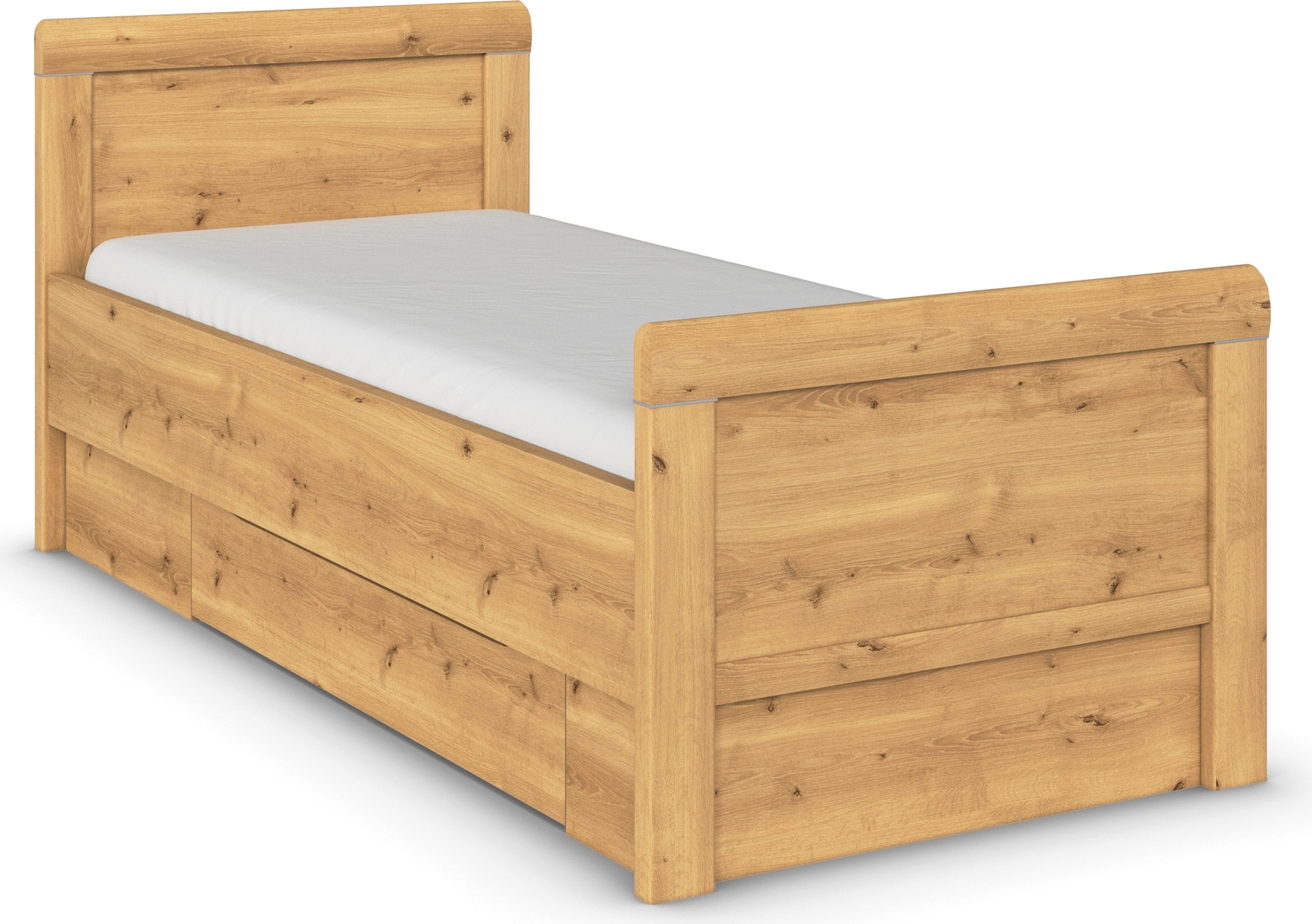 rauch "Bett Einzelbett Stollenbett Bettkästen EVELYN" in Komforthöhe mit Holzkopfteil sowie Schubladen MADE IN GERMANY