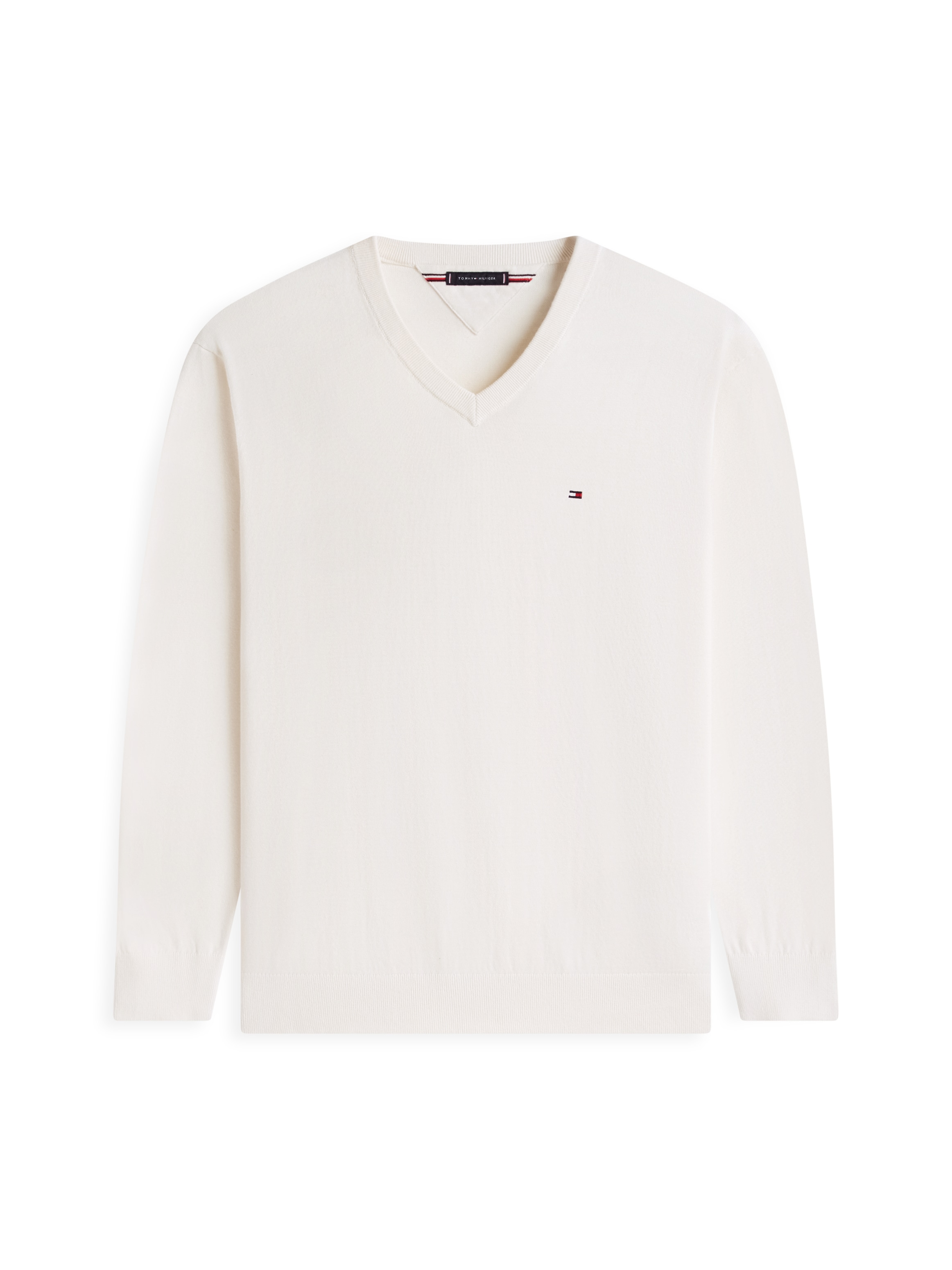 Tommy Hilfiger Big & Tall V-Ausschnitt-Pullover »BT-ESSENTIAL COTTON« Rippbündchen am Ärmel, Saum und Ausschnitt,  Große Größen, normale Passform