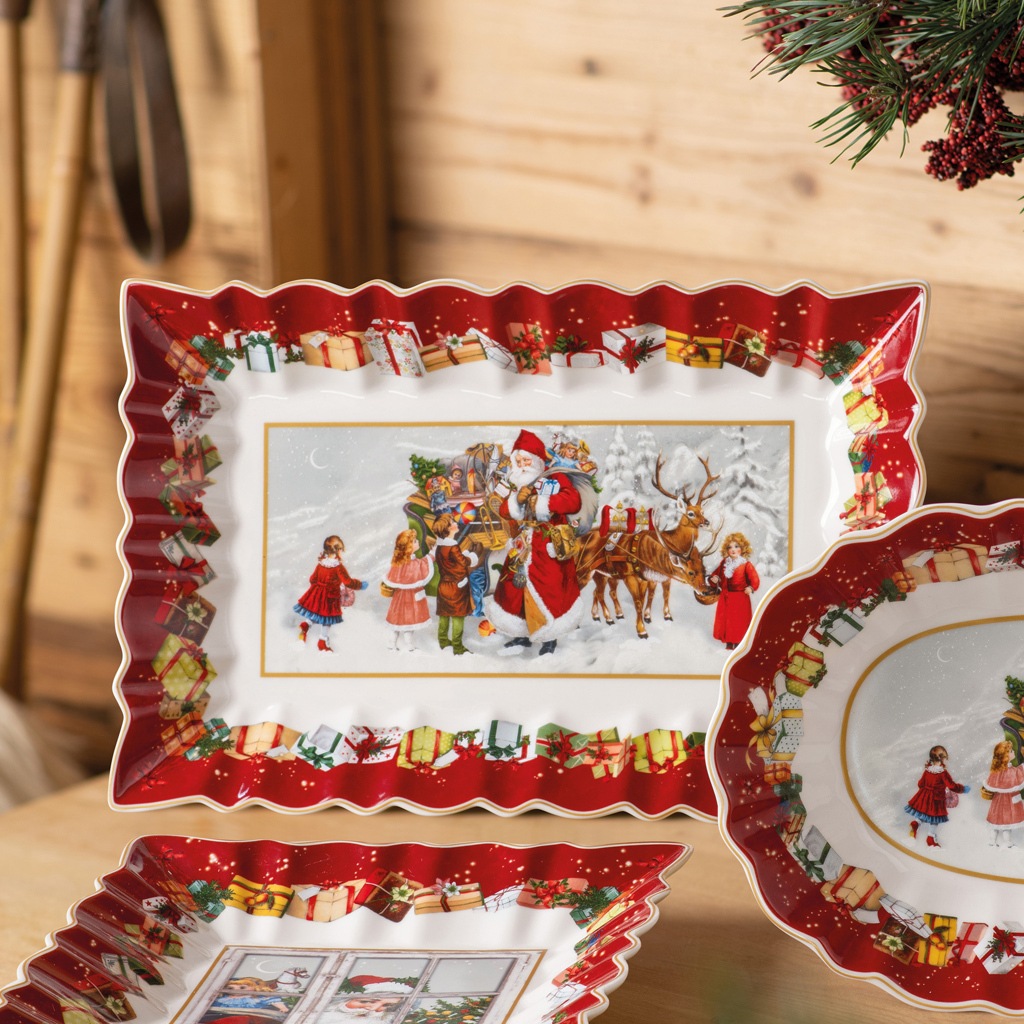 Villeroy & Boch Servierplatte »Kuchenplatte "Santa und Kinder" Toy's Fantasy 36 x 23 cm bunt«