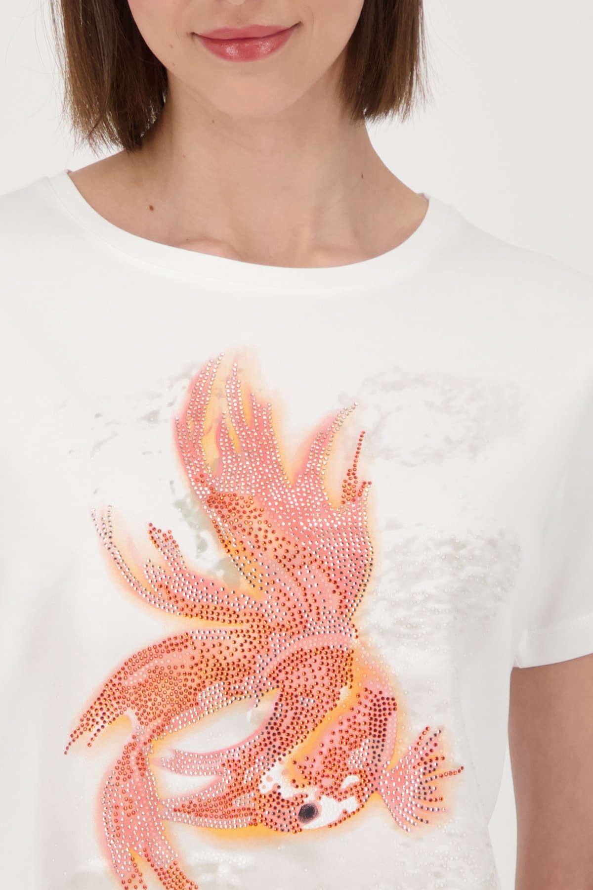 Monari T-Shirt »Shirt Schmuck Goldfisch«, Mit Rundhalsausschnitt