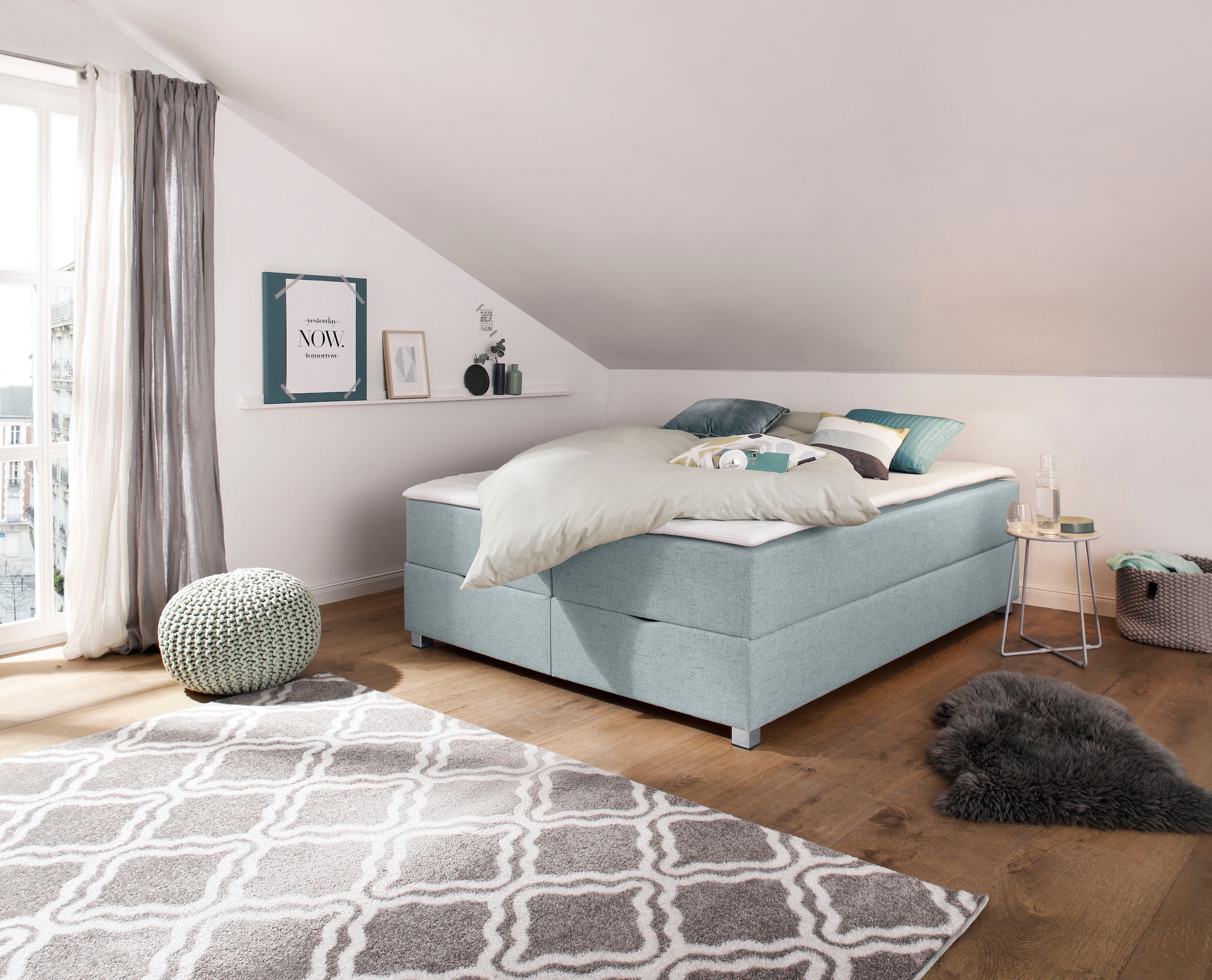 Home affaire Boxbett "Alexis" ohne Kopfteil - ideal für Räume mit Dachschrägen; in 4 Breiten