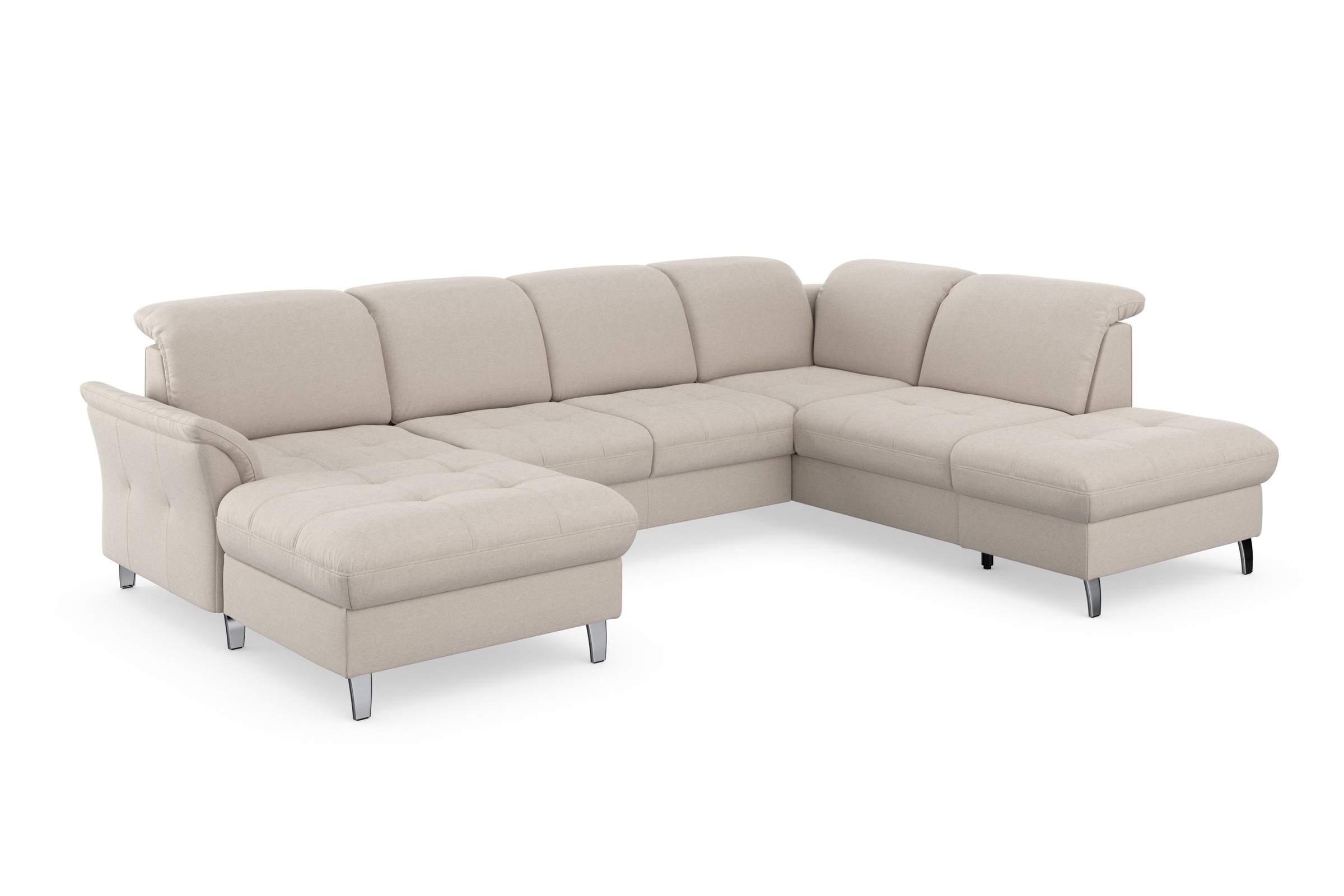 Wohnlandschaft SIT & MORE "Maggiore U-Form", grau (elefant), B:312cm H:88cm T:224cm, 95% Polyester, 5% Polyamid, Sofas, Wohnlandschaft, wahlweise mit Kopfteilverstellung, Bettfunktion und Stauraum 8