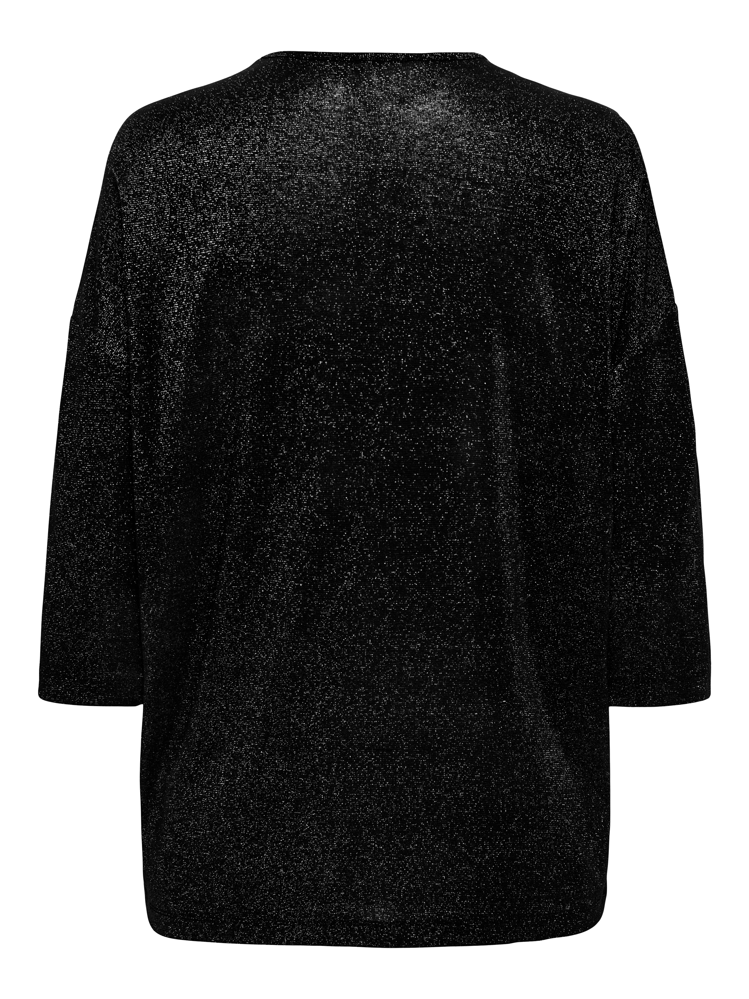 ONLY CARMAKOMA Oversize-Shirt "CARSILVERY GLAMOUR LUREX 3/4 TOP NOOS" günstig online kaufen