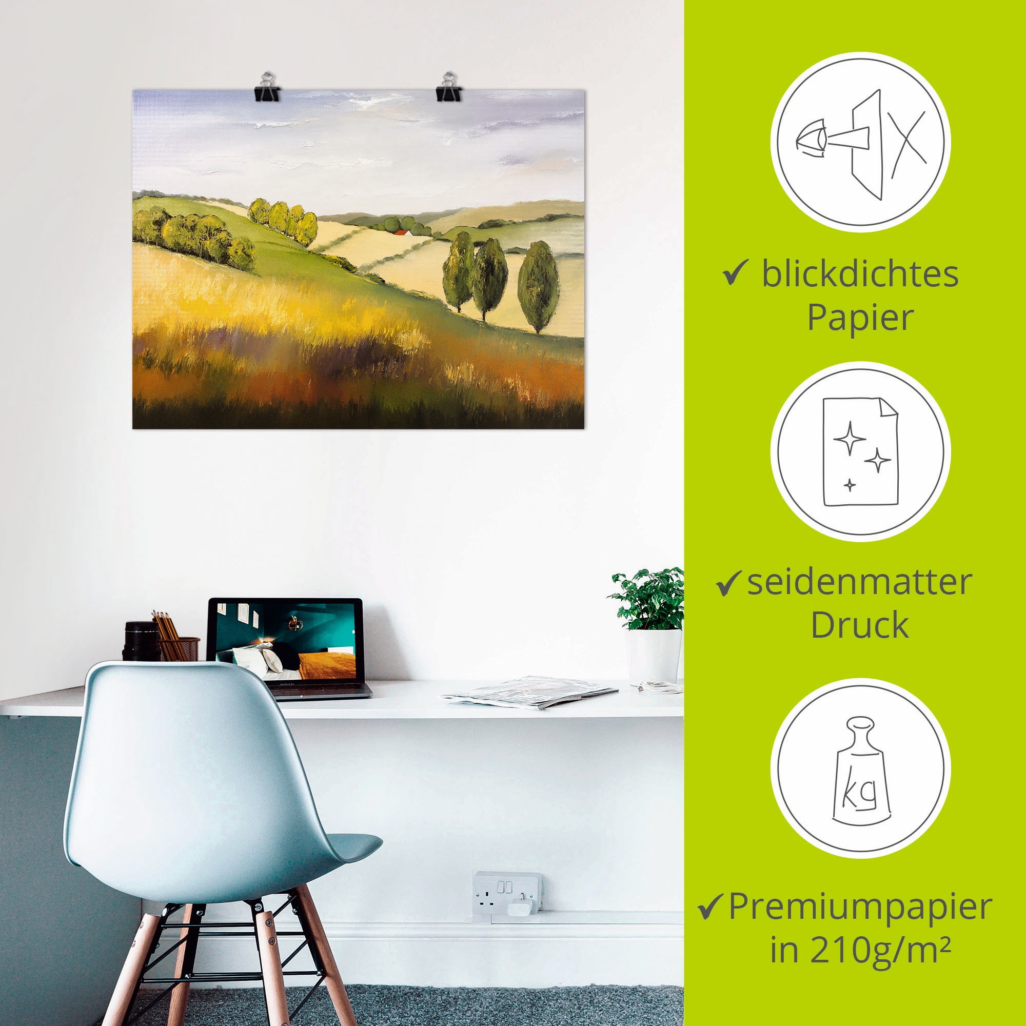 Artland Poster »Cotswold II«, Felder, (1 St.), als Leinwandbild, Wandaufkleber oder Poster in versch. Größen
