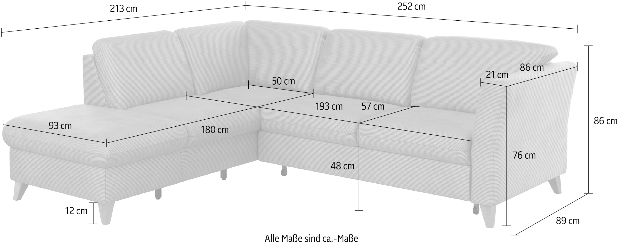 Home affaire Ecksofa »Trelleborg L-Form«, wahlweise mit Bettfunktion und Bettkasten, inkl. Federkern-Polsterung