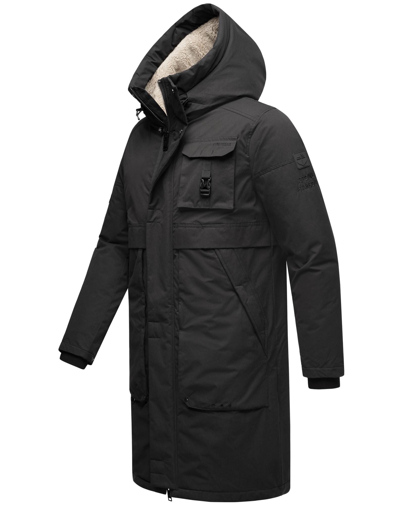 Stone Harbour Wintermantel »Cyriaan XX«, Langer Herren Winterparka mit großen Eingrifftaschen