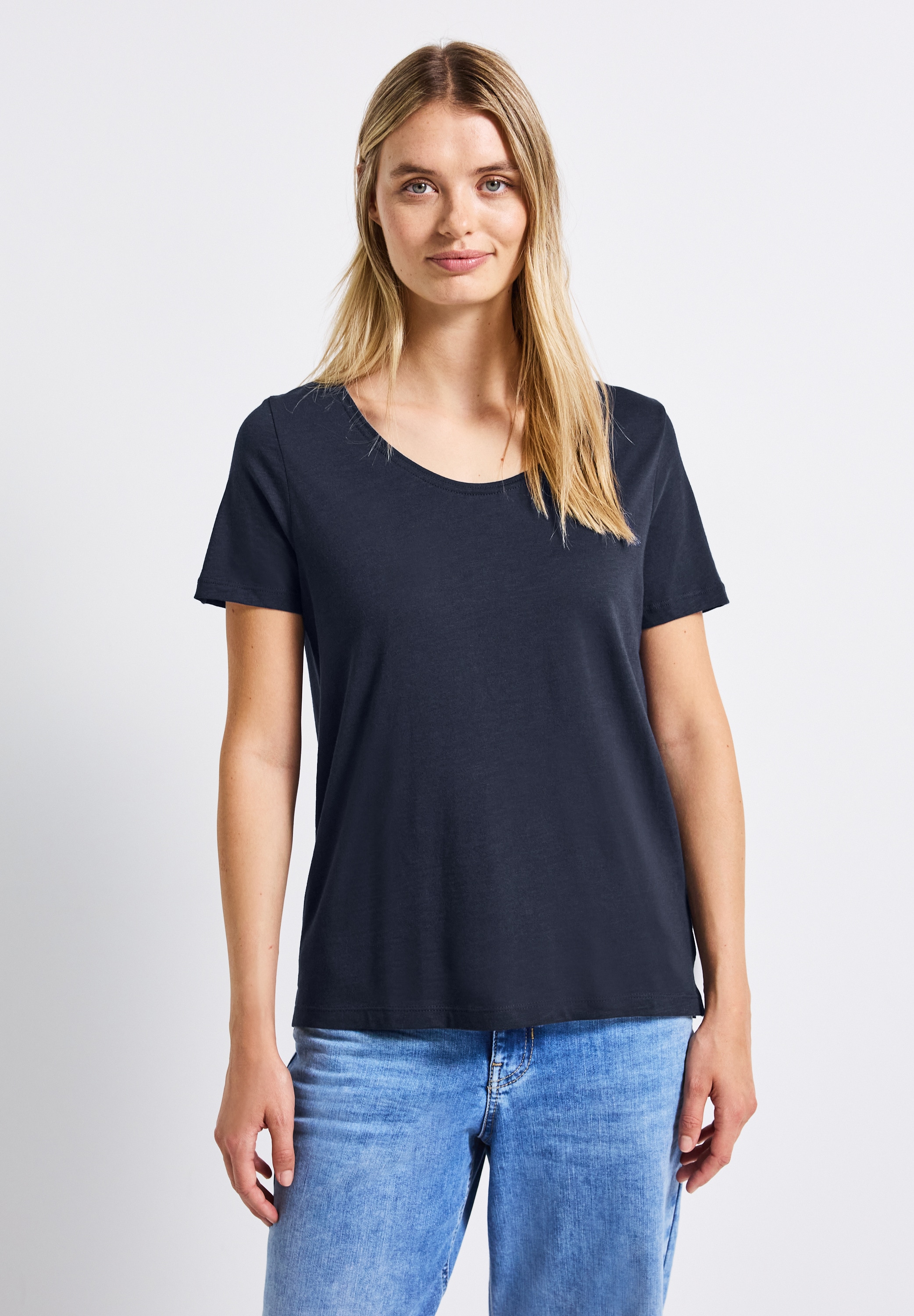 STREET ONE V-Shirt, im soften Baumwoll-Mix