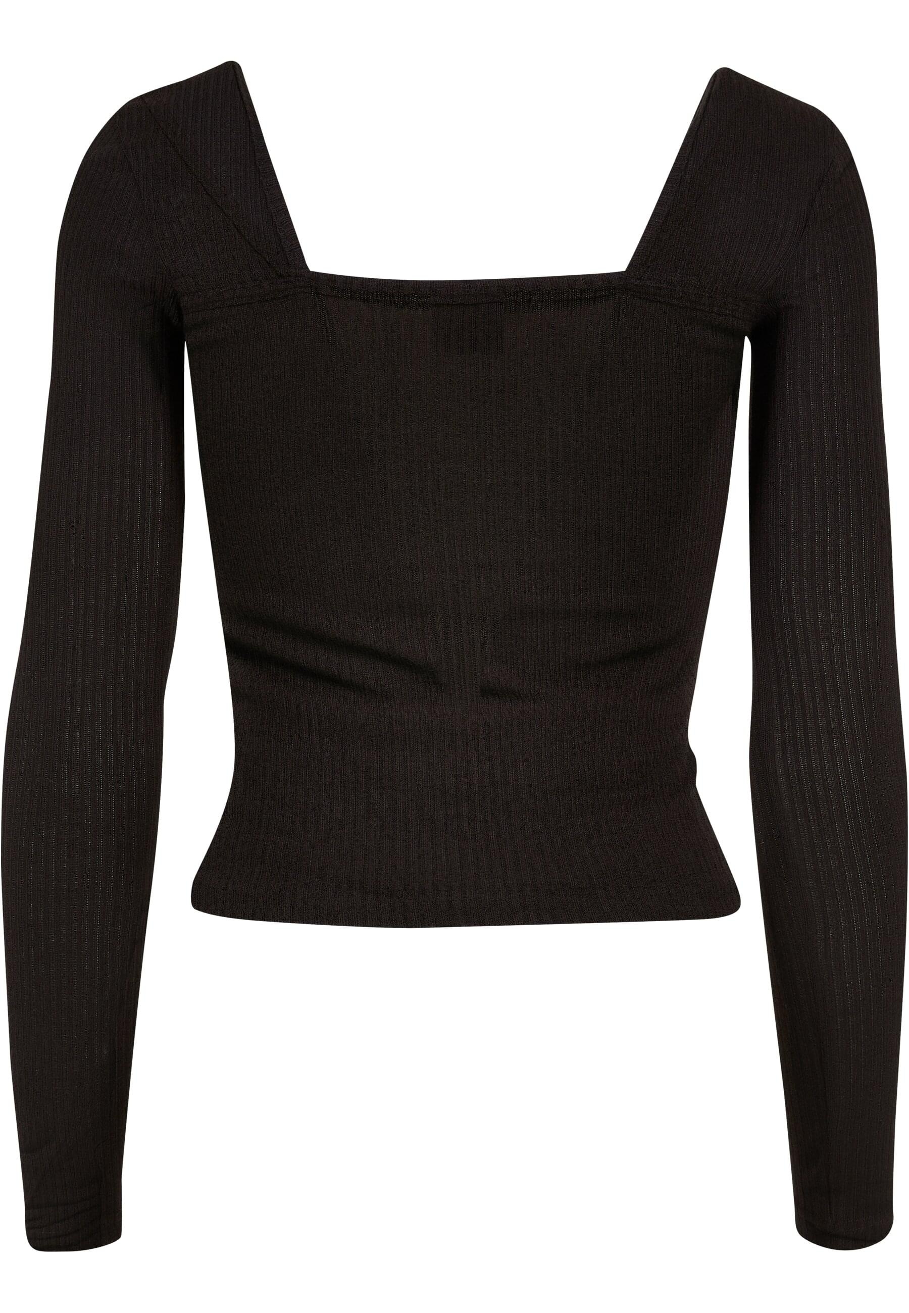 URBAN CLASSICS Longsleeve »Urban Classics Damen Ladies Rib Squared Neckline Longsleeve«, (1 tlg.)