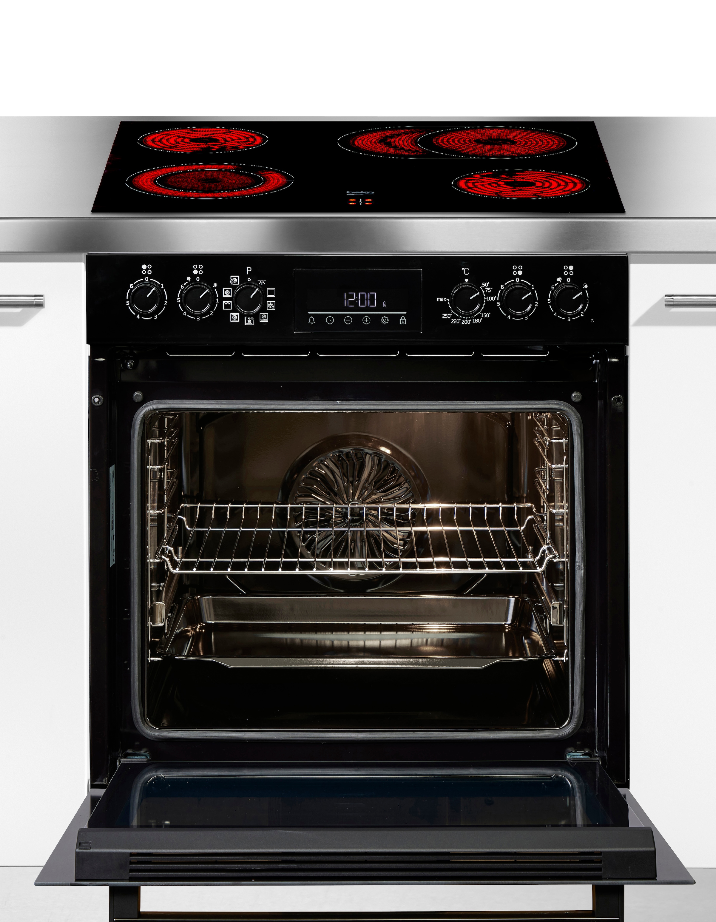 BEKO Elektro-Herd-Set »BBUM1132B« mit 1-fach-Teleskopauszug AeroPerfect