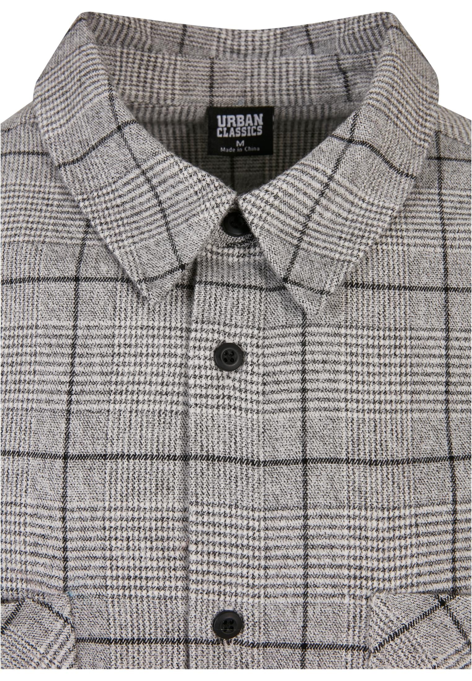 URBAN CLASSICS Langarmhemd »Urban Classics Herren Long Oversized Checked Greyish Shirt«, (1 tlg.)