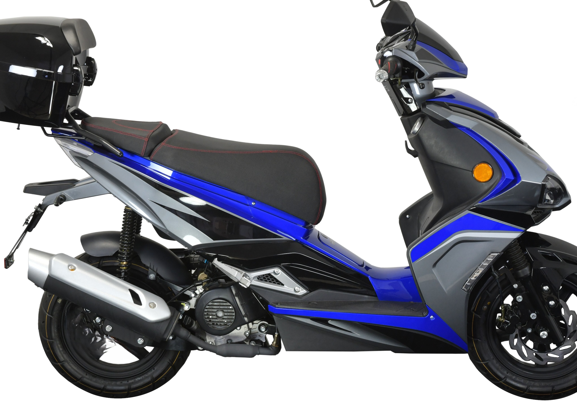 GT UNION Motorroller »Striker 25«, 49,5 cm³, 25 km/h, Euro 5, 2,7 PS, (Set, mit Topcase), Luftgekühlter Motor
