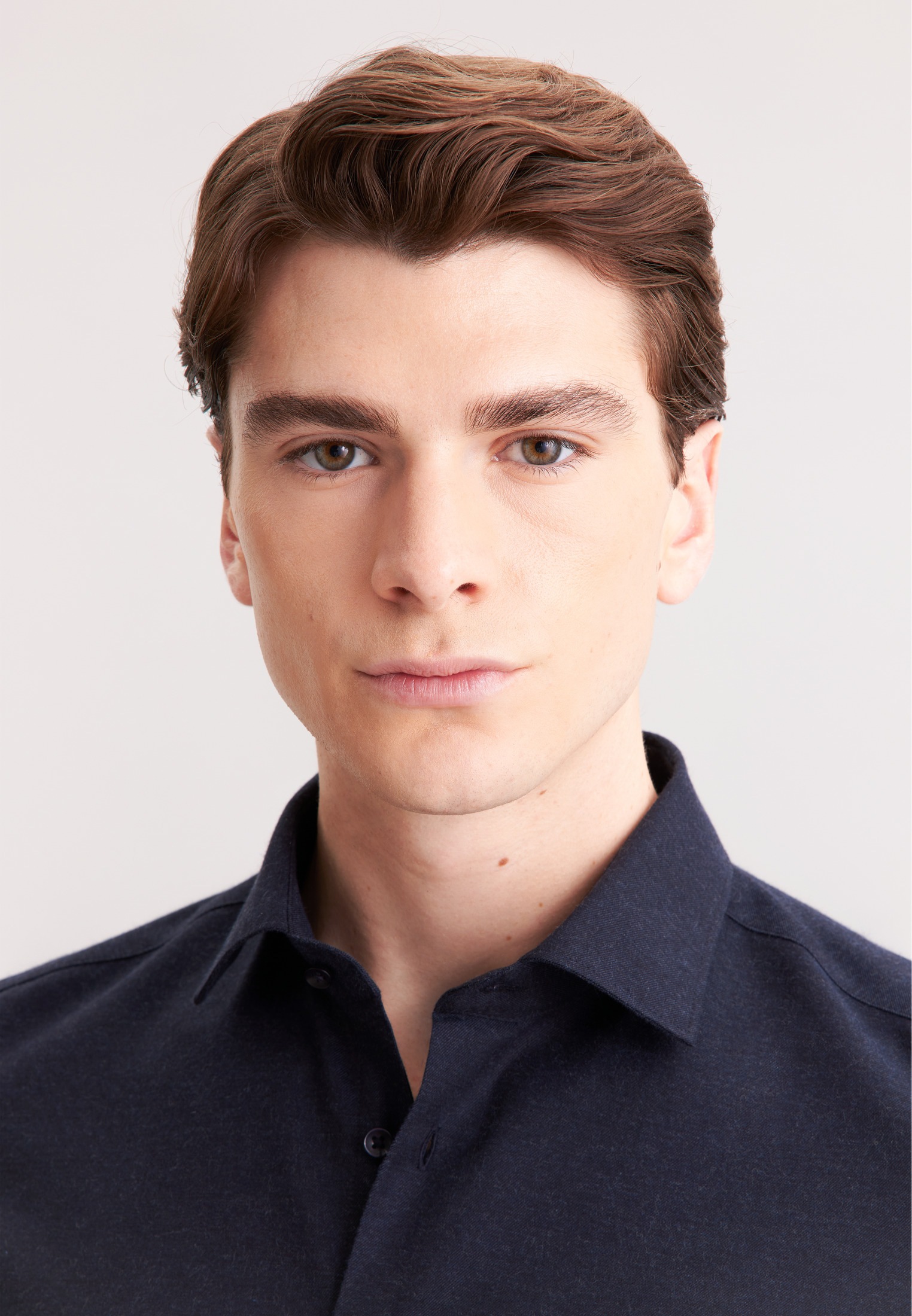 Thumbnail - seidensticker Flanellhemd "Schwarze Rose" Slim 1/1 Kentkragen Uni