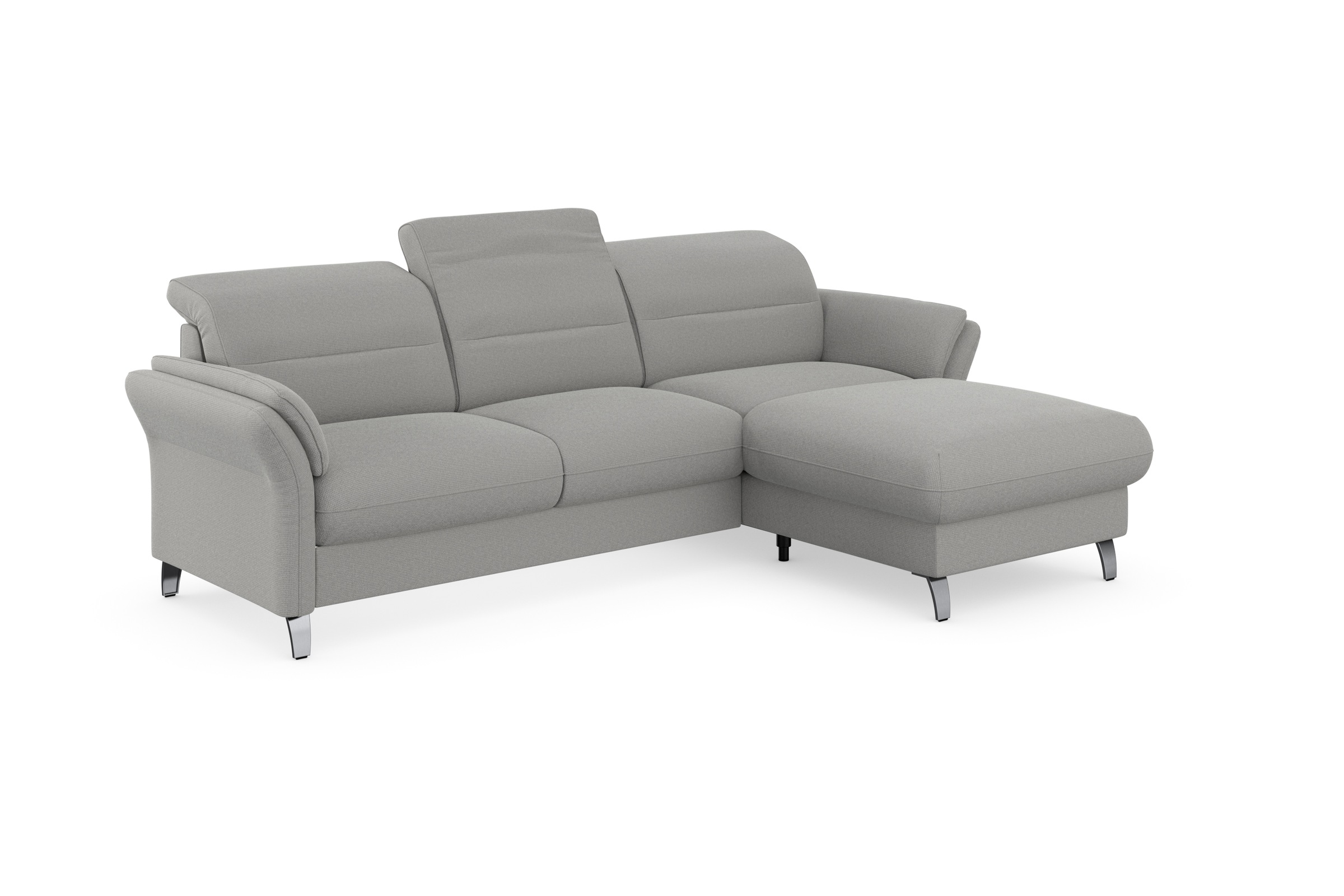 Ecksofa SIT & MORE "Grenoble L-Form mit Federkern", silber, B:251cm H:85cm T:161cm, Sofas, Ecksofa, wahlweise mit Bettfunktion, Bettkasten, Arm- und Kopfteilverstellung 6