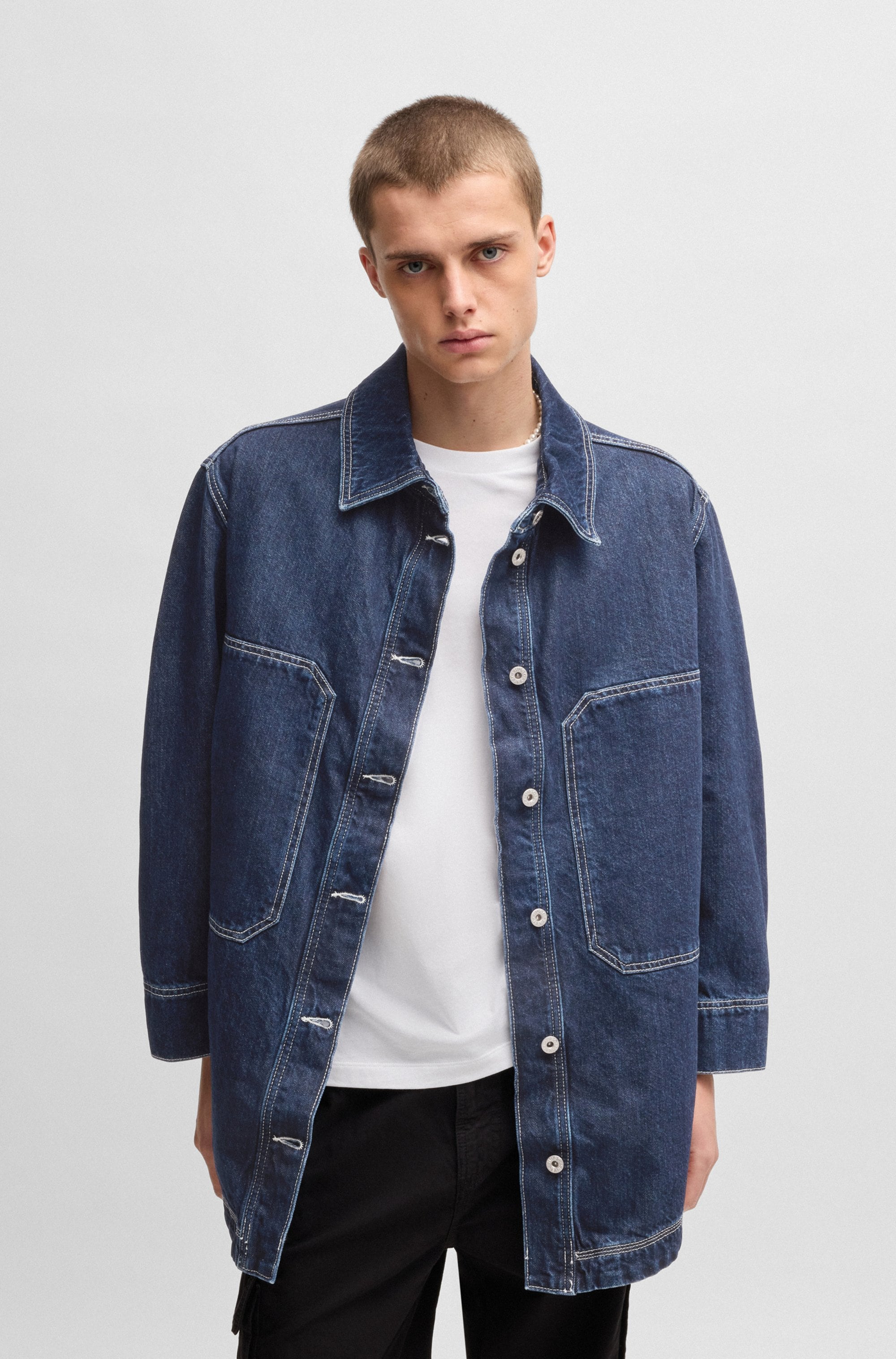 HUGO Blue Jeansjacke "Galane", mit kontrastfarbenen Nähten günstig online kaufen