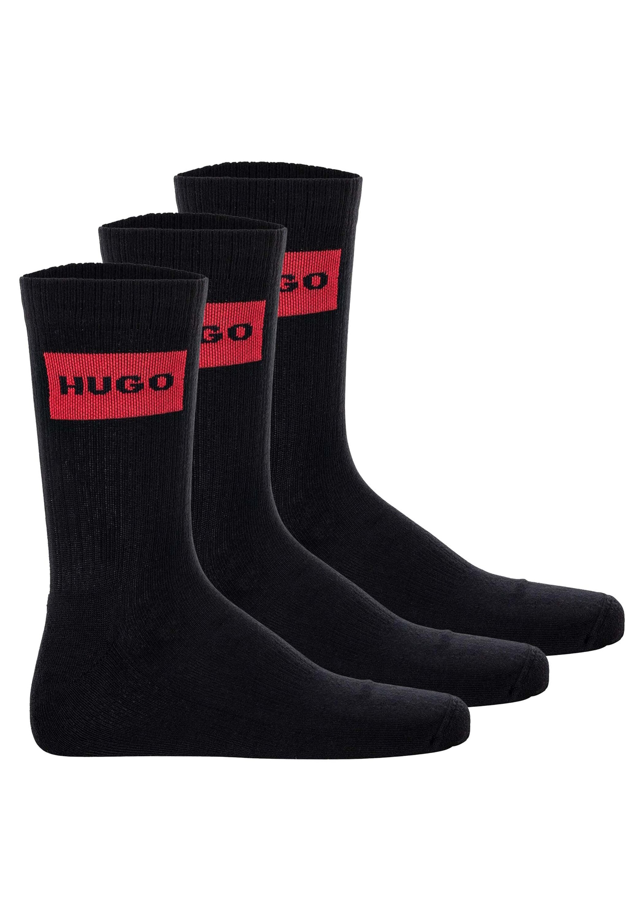 HUGO Socken "Socken 3P QS RIB LABEL CC 3er Pack"