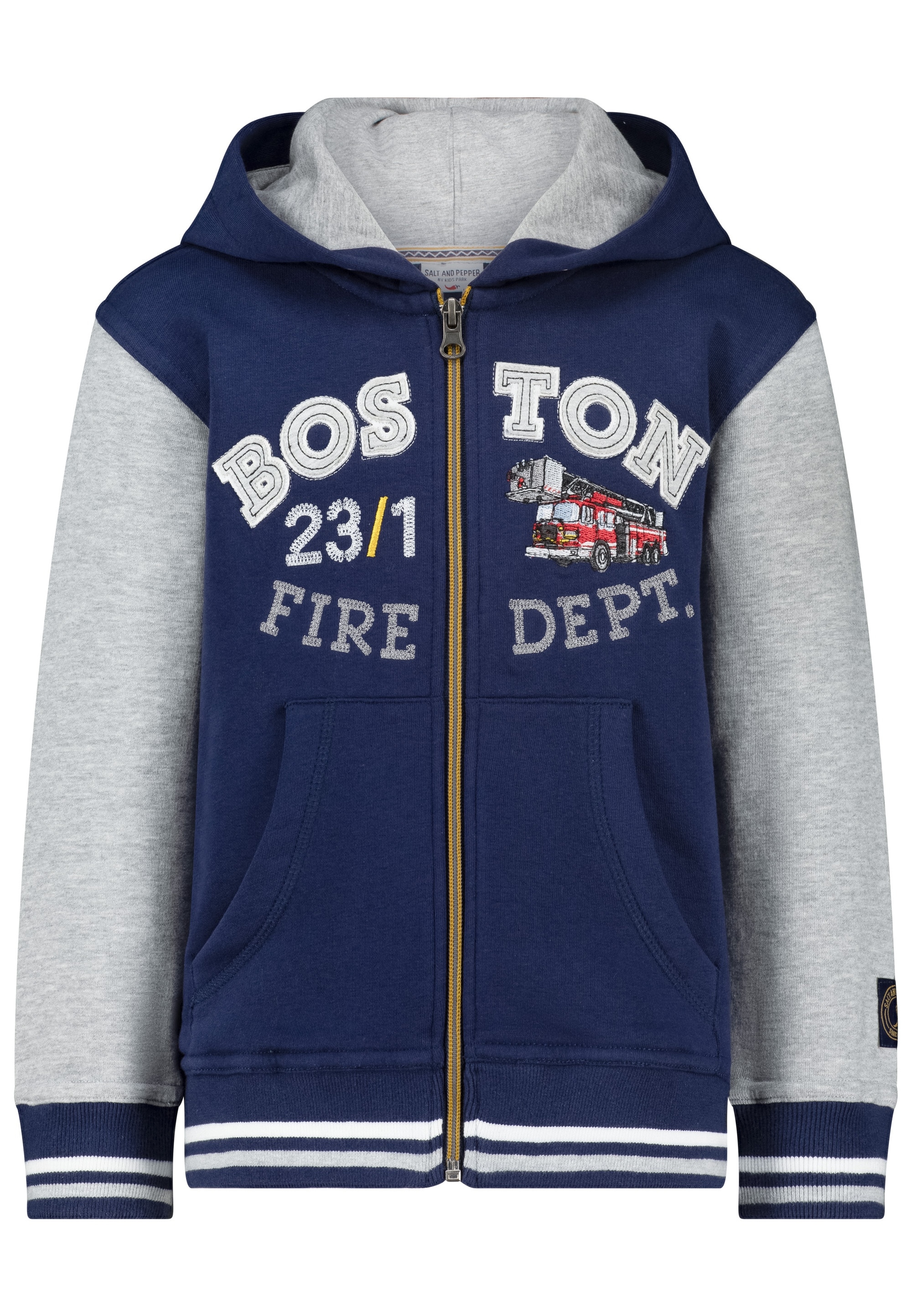 SALT AND PEPPER Collegejacke »Boston Fire Dept.«, mit Feuerwehr-Motiv