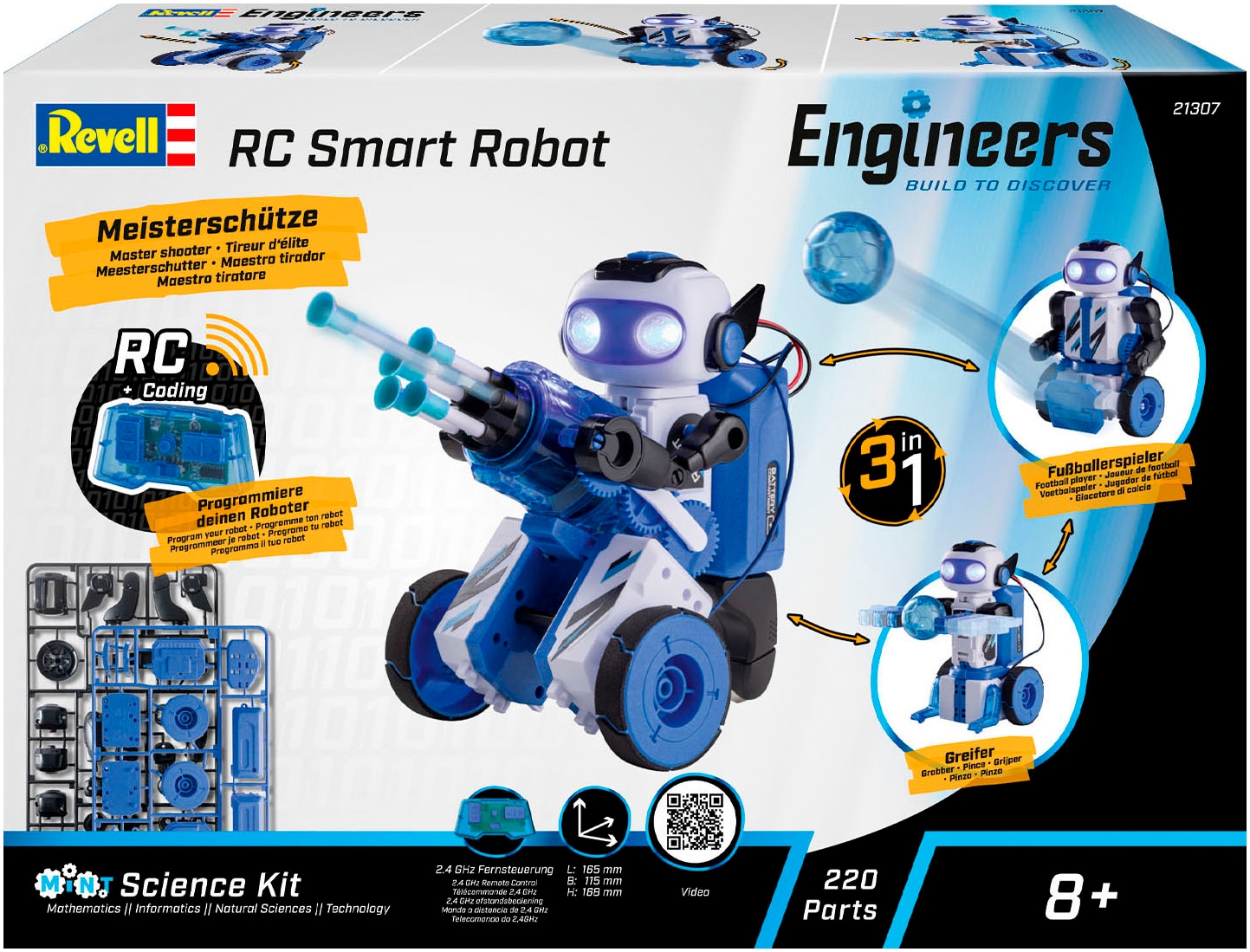 Revell® RC-Roboter »Revell Engineers, 3in1 Experimentierkasten RC Smart Robot, 2,4 GHz«